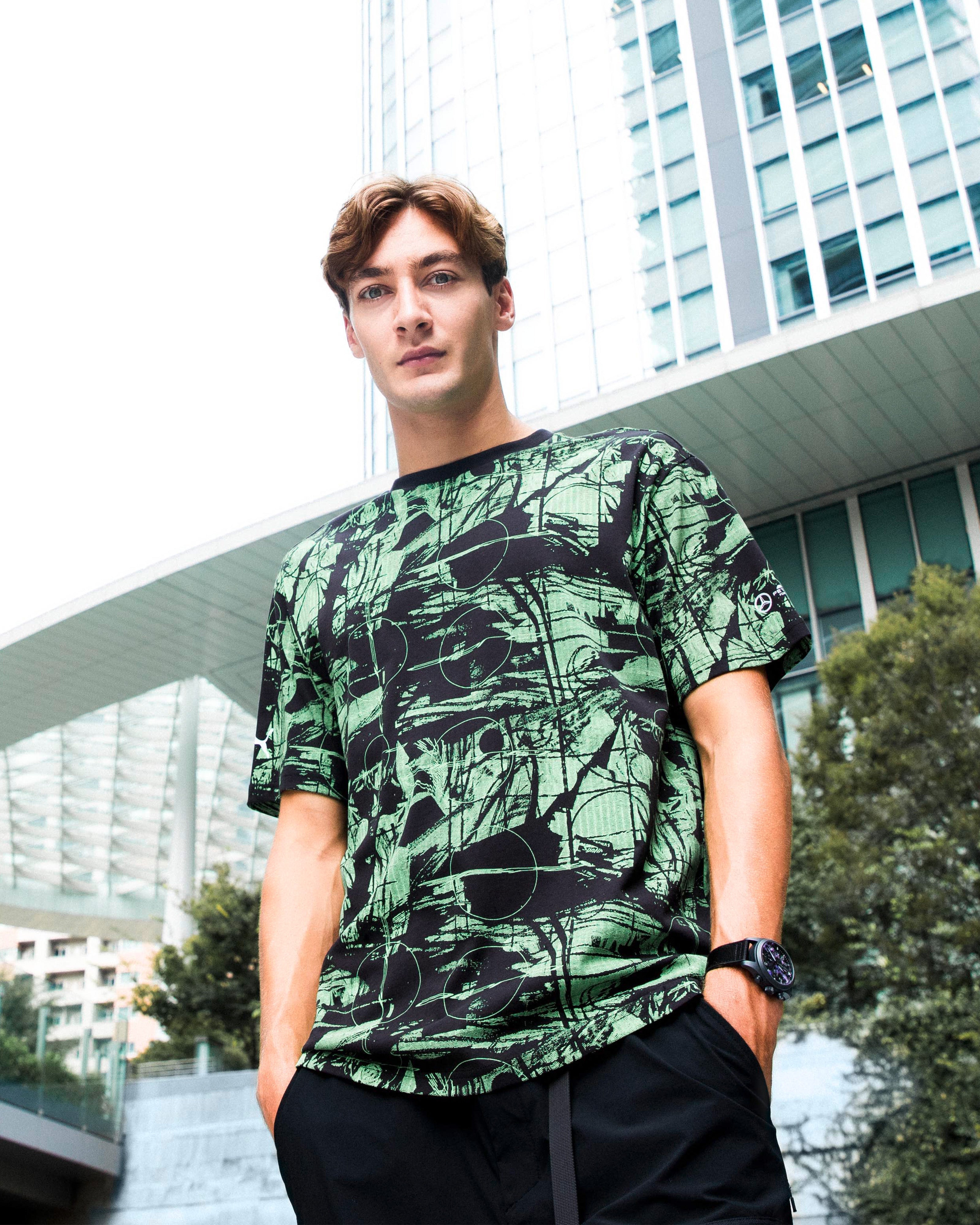 Mens Puma Statement AOP Tee Black - Main Image