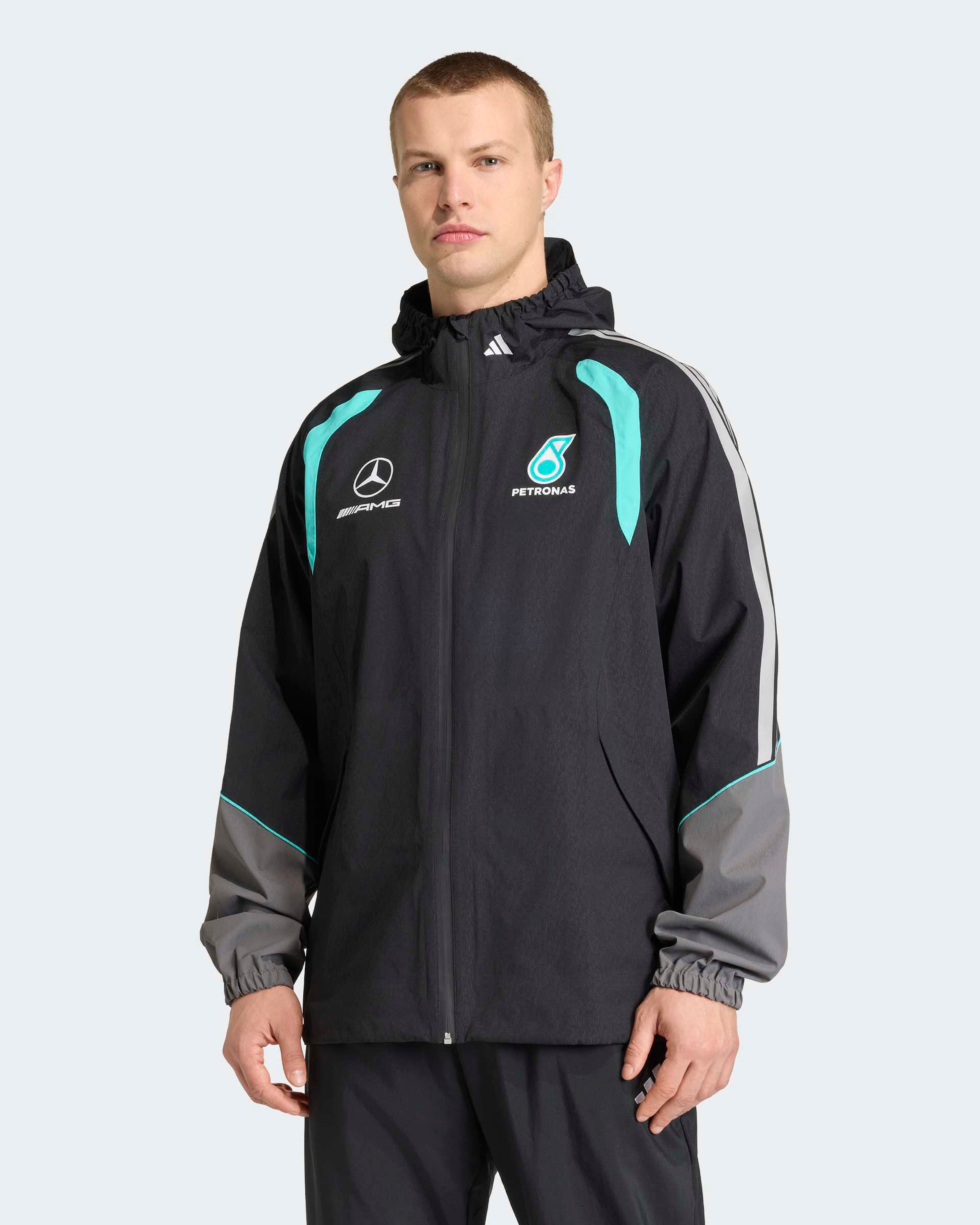 2026 Men's Mechanics Rain Jacket Black | Mercedes-AMG PETRONAS F1