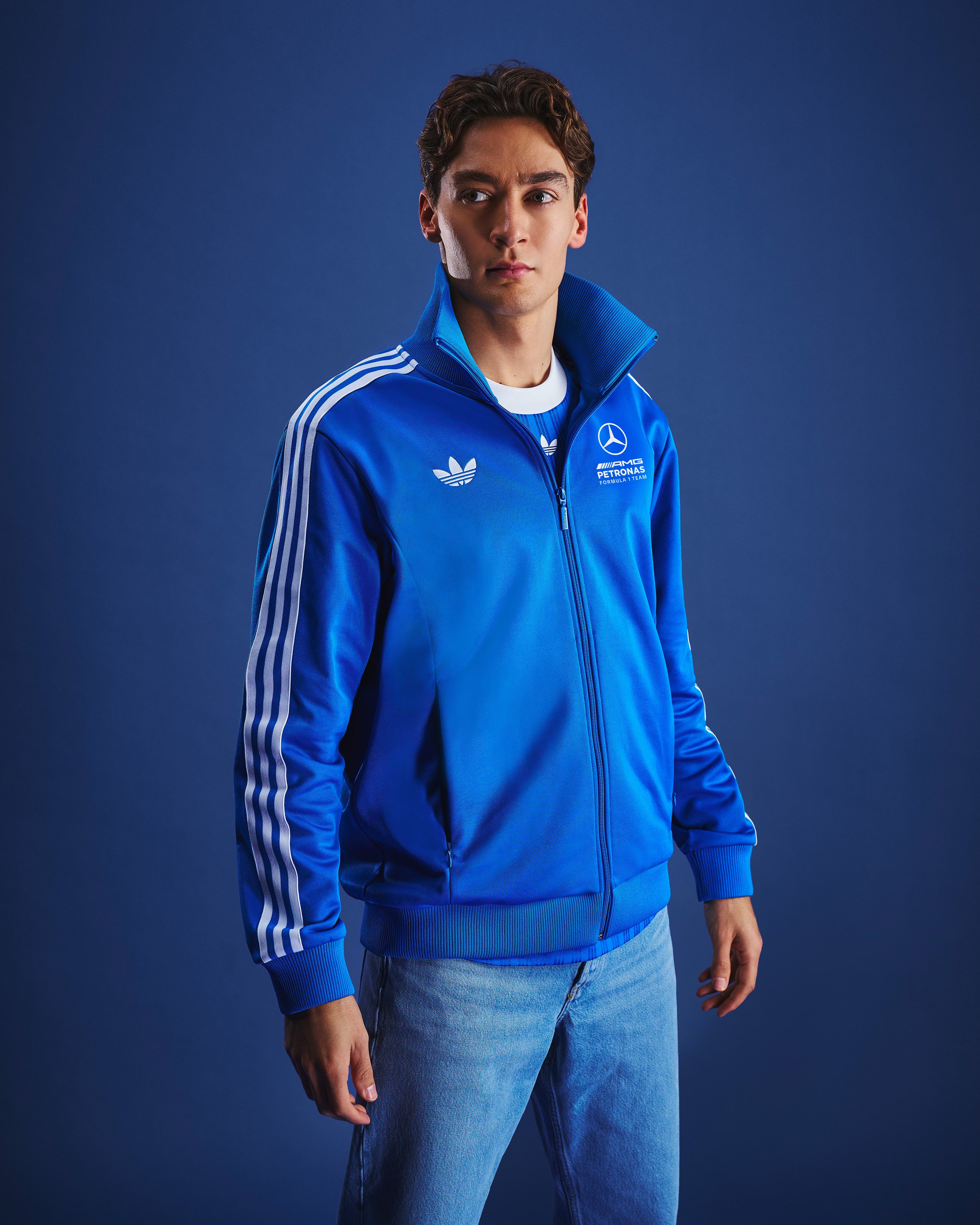 Mercedes-AMG PETRONAS F1 Team Men's Blue Wonder Track Top - Blue