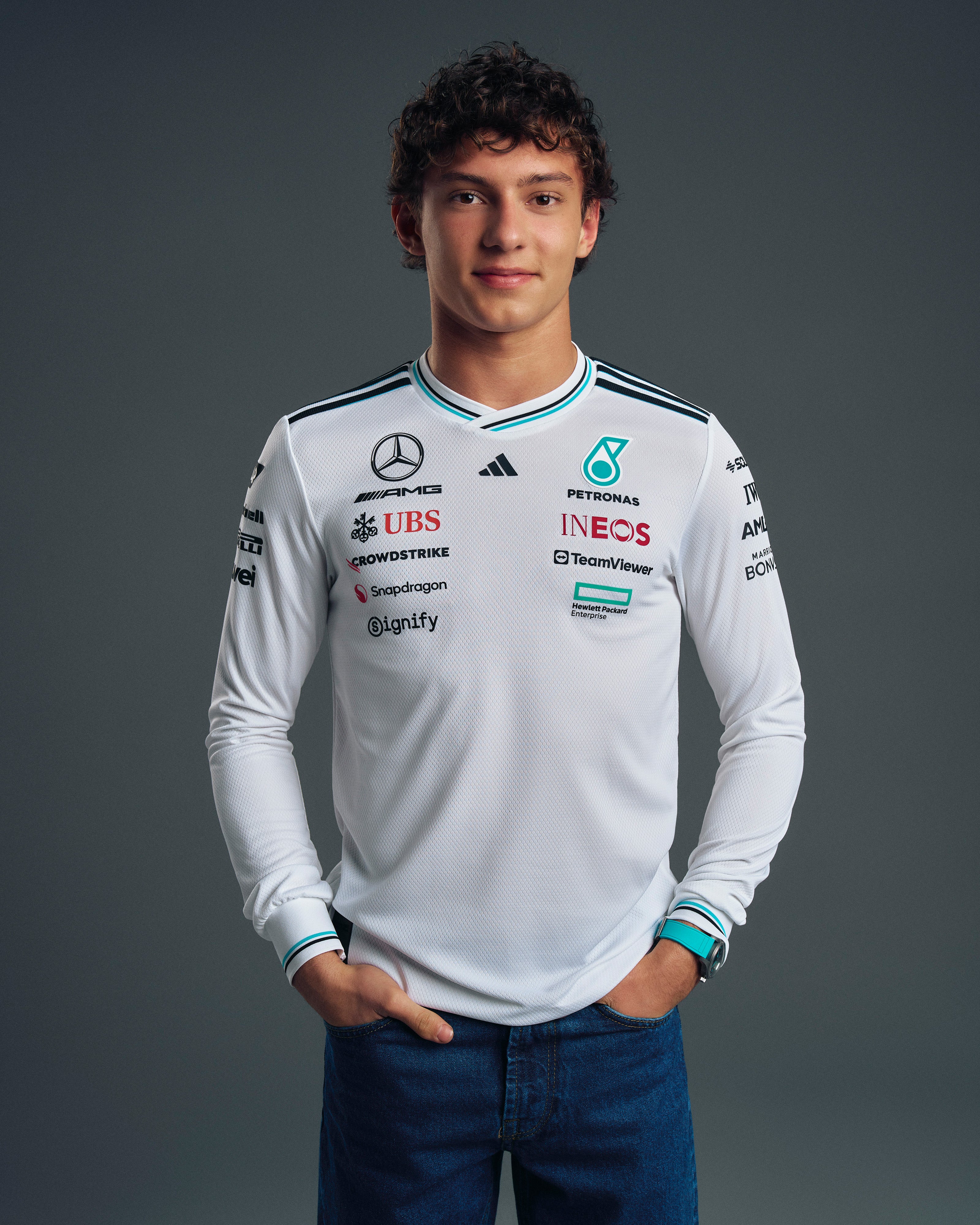 mercedes f1 dress shirt Mercedes Benz F1 x West racing uniform button up shirt Blue