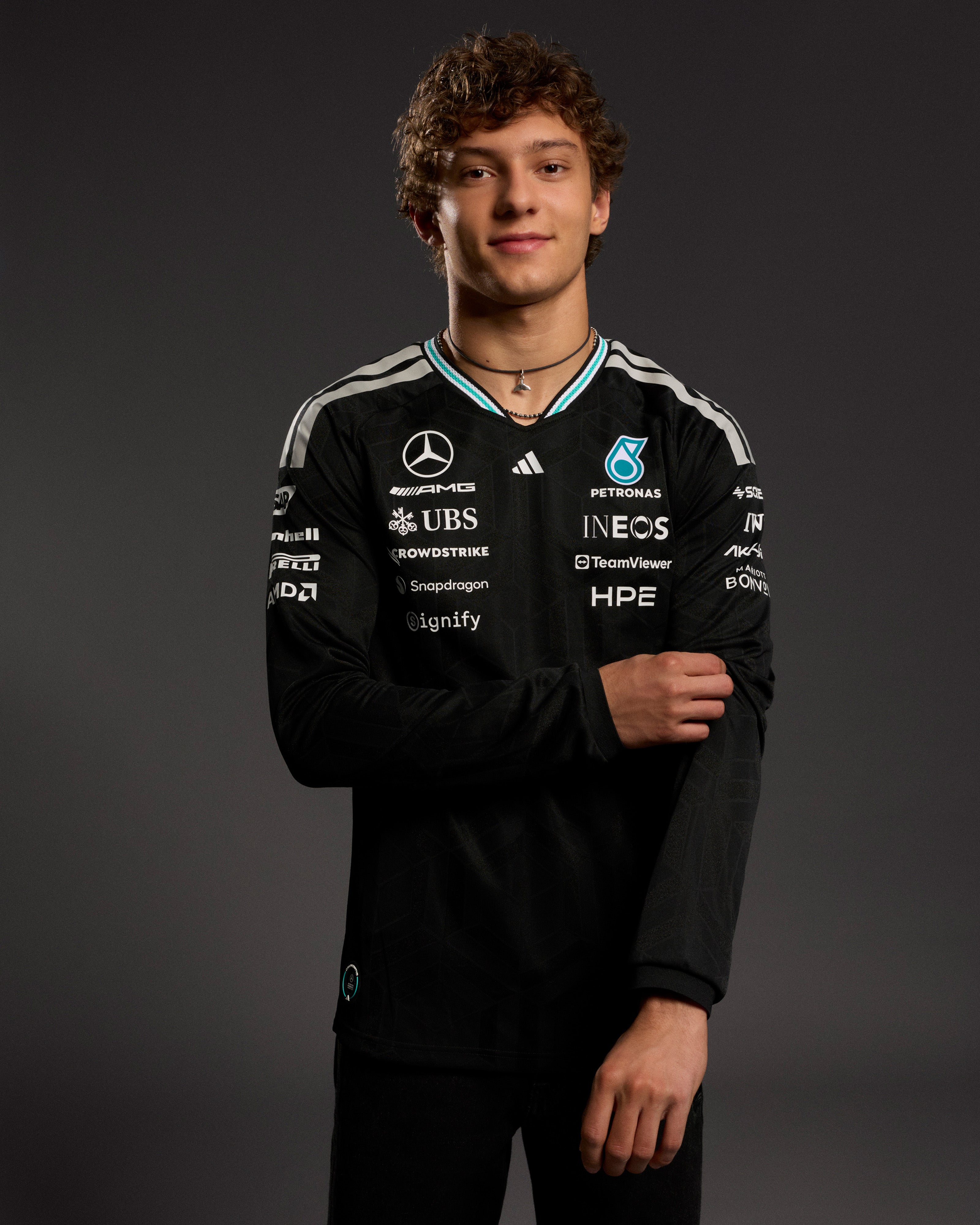 Men's 2026 Authentic Driver Long Sleeve Tee - Black | Mercedes-AMG