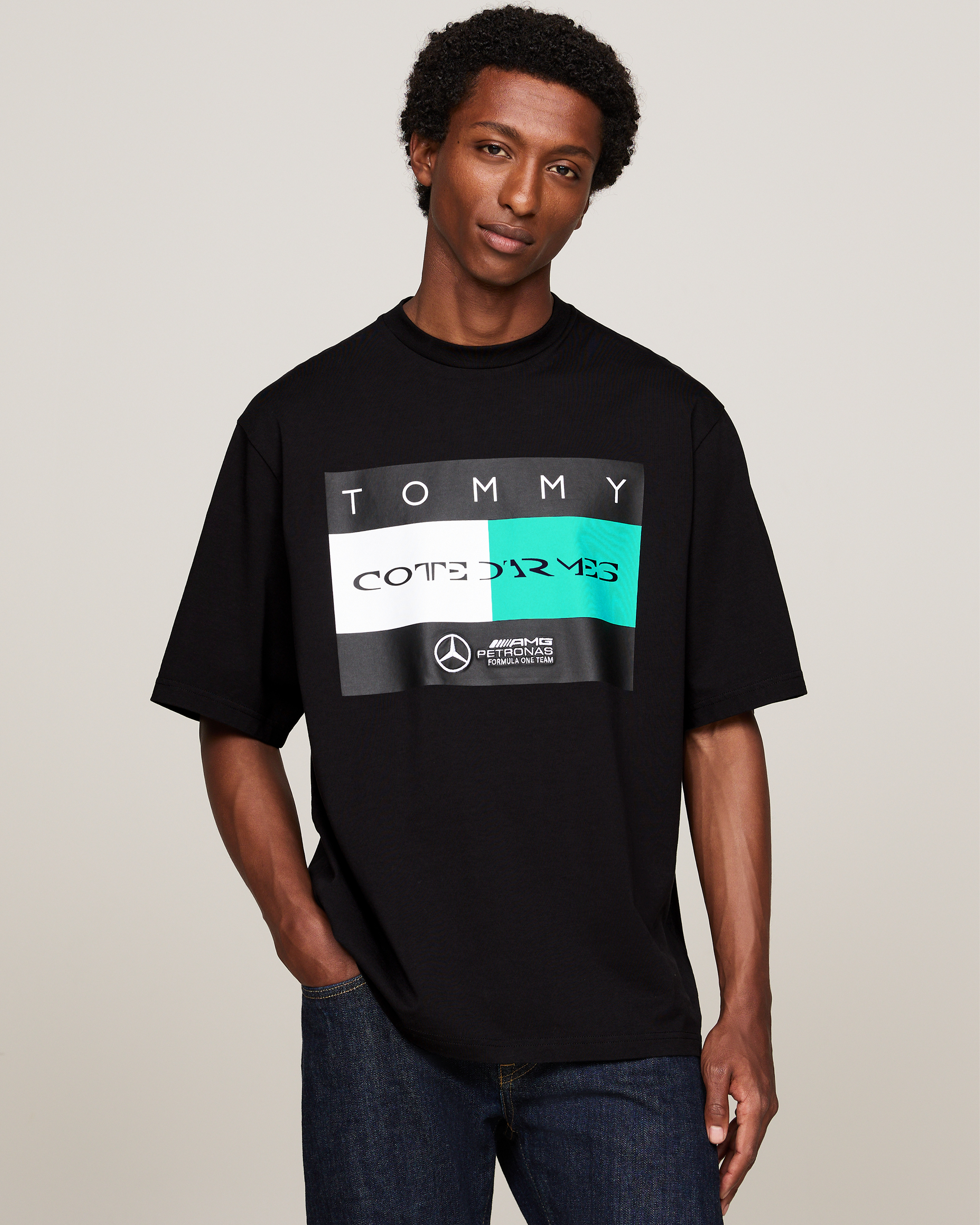 Tommy x Mercedes-AMG F1 x Clarence Ruth Flag Tee Black Official