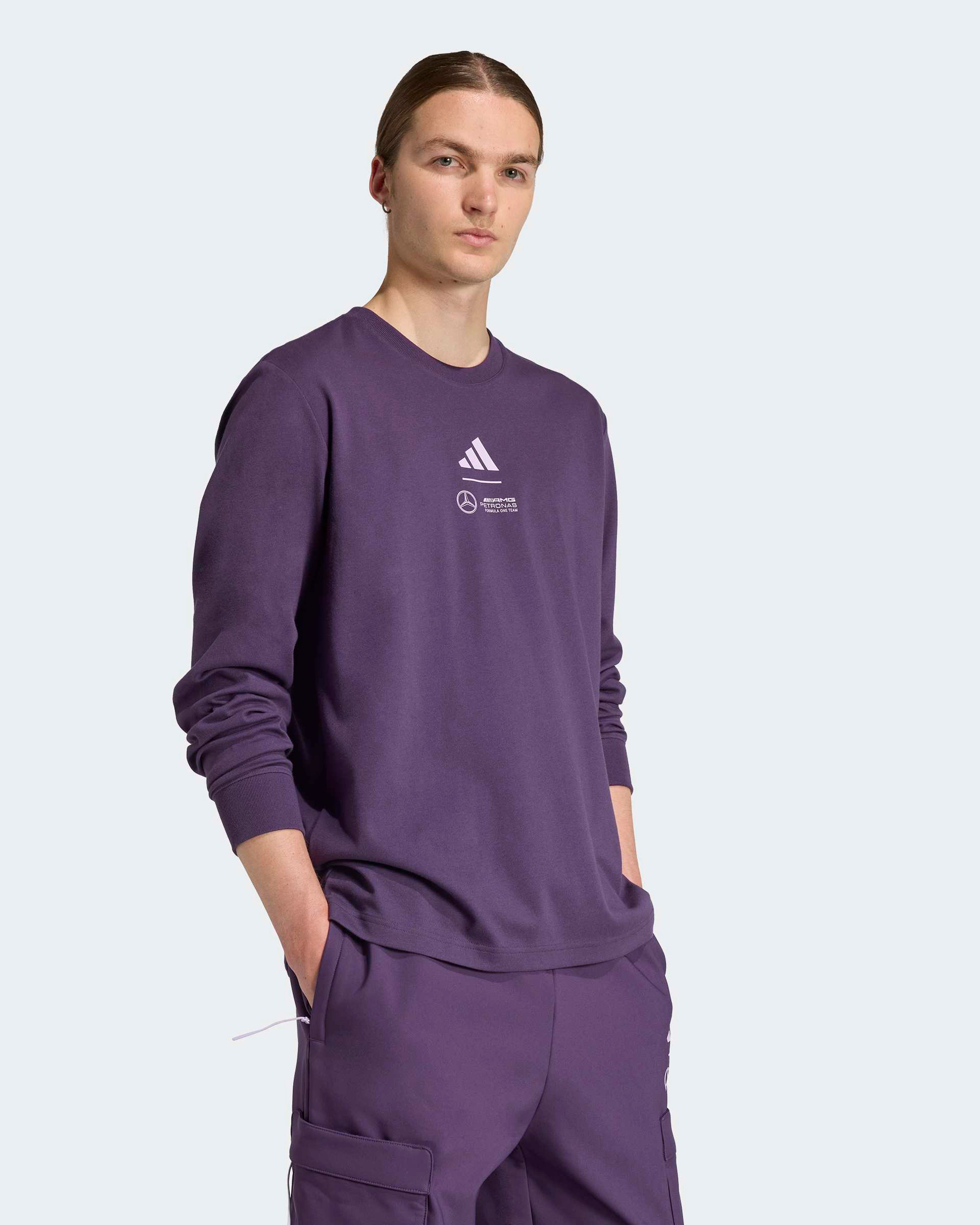 Mens Premium Woven Long Sleeve T-shirt Dark Purple | Official