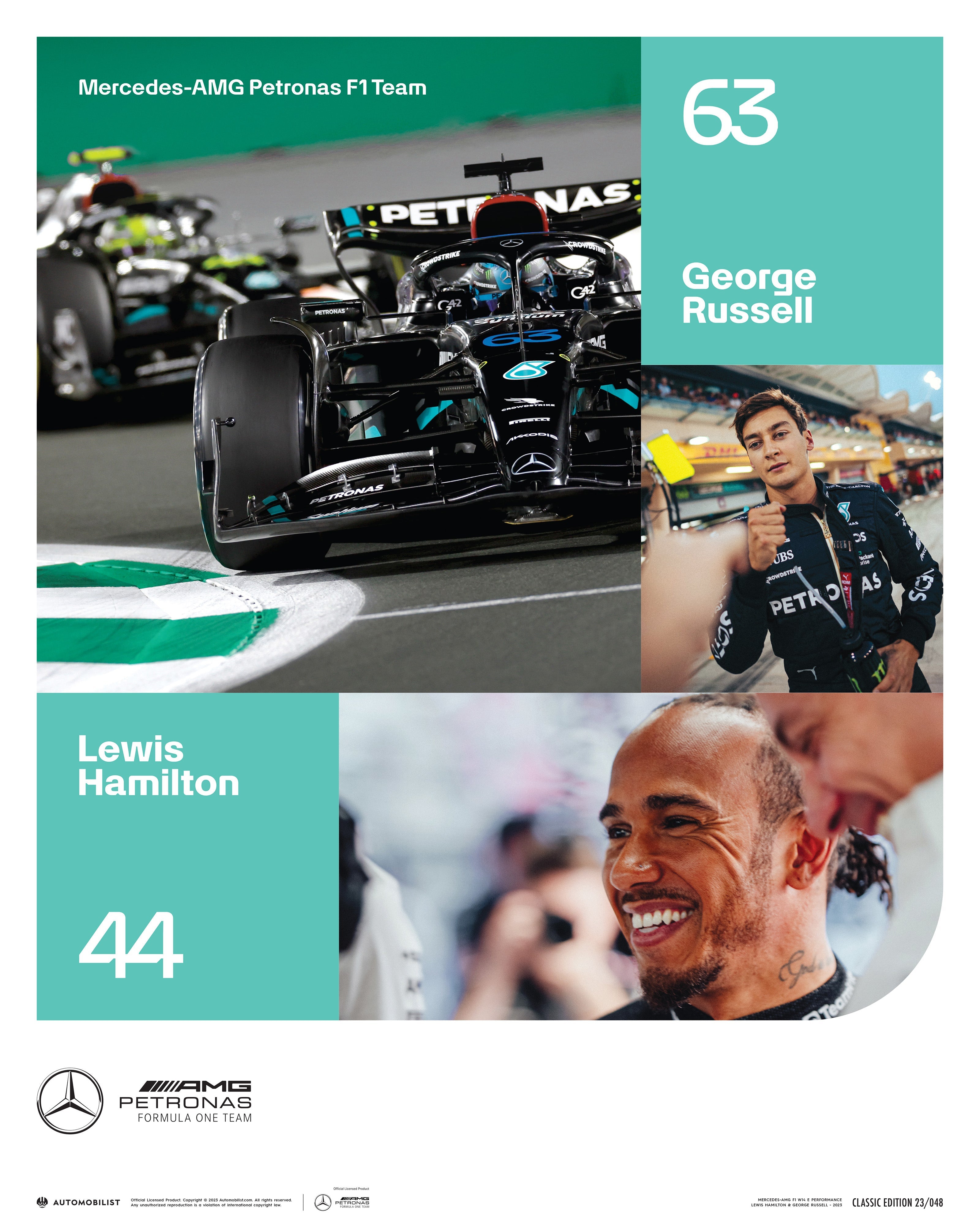 Team 2023 Poster Official Mercedes-AMG PETRONAS F1 Team Store