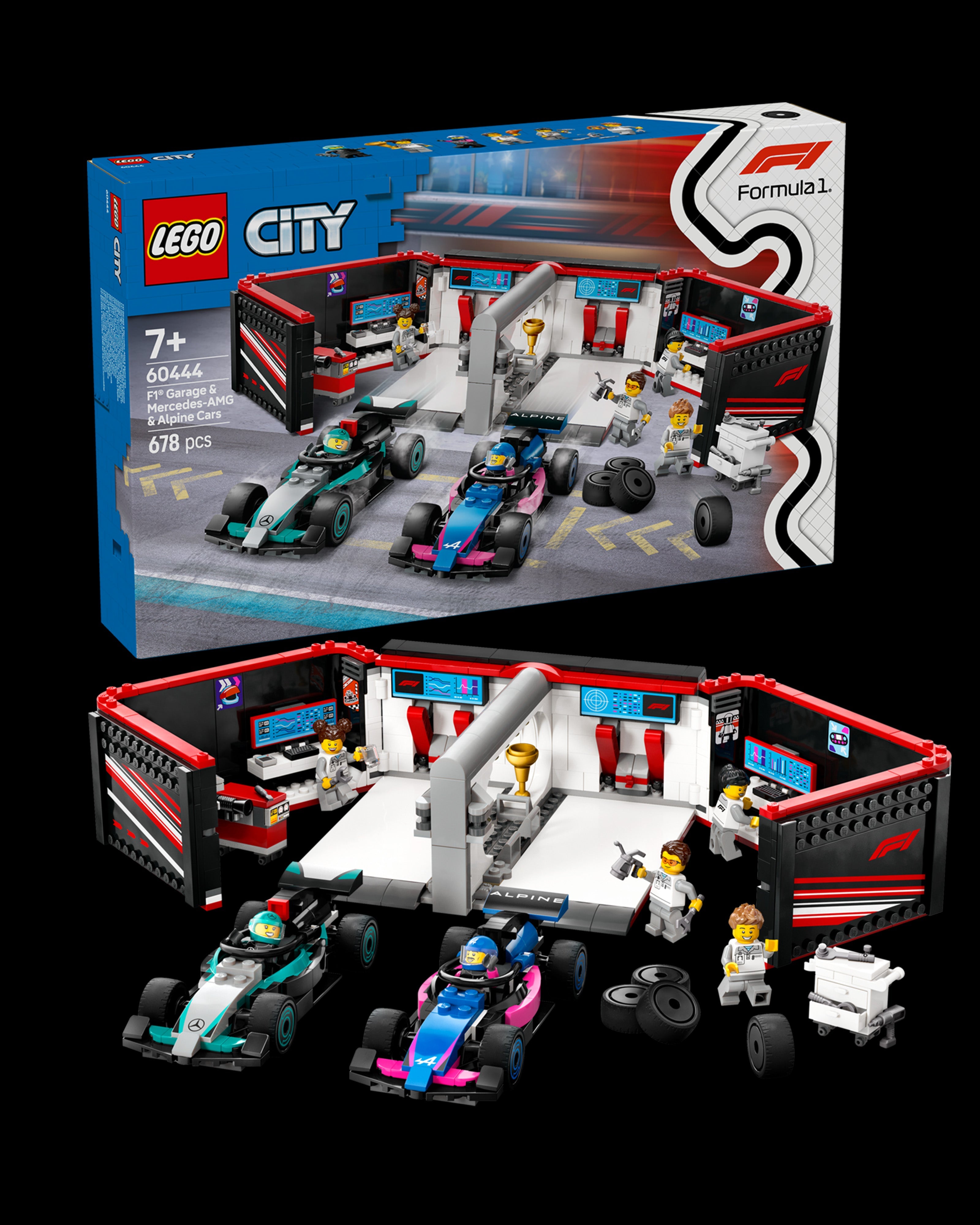 F1 GRAND PRIX SET (3台) LEGO® City F1 Garage & Mercedes-AMG & Alpine Cars | Official