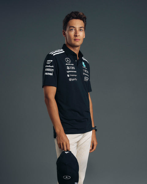 F.C.R.B  S/S TEAM POLO （BLACK　XL） Mens 2025 Team Polo Black | Official Mercedes-AMG PETRONAS