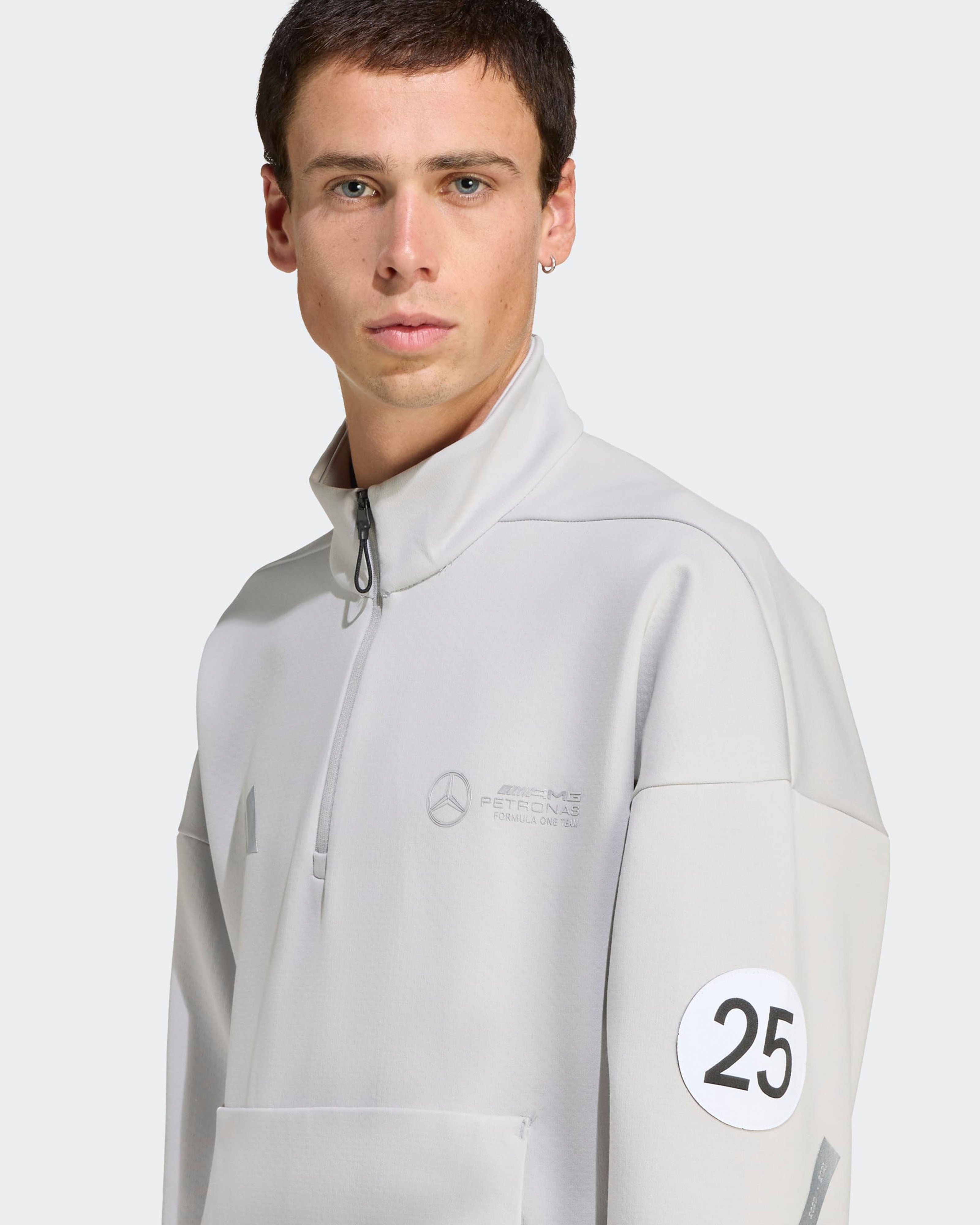 Mens Silver Arrows Quarter Zip Grey | Official Mercedes-AMG