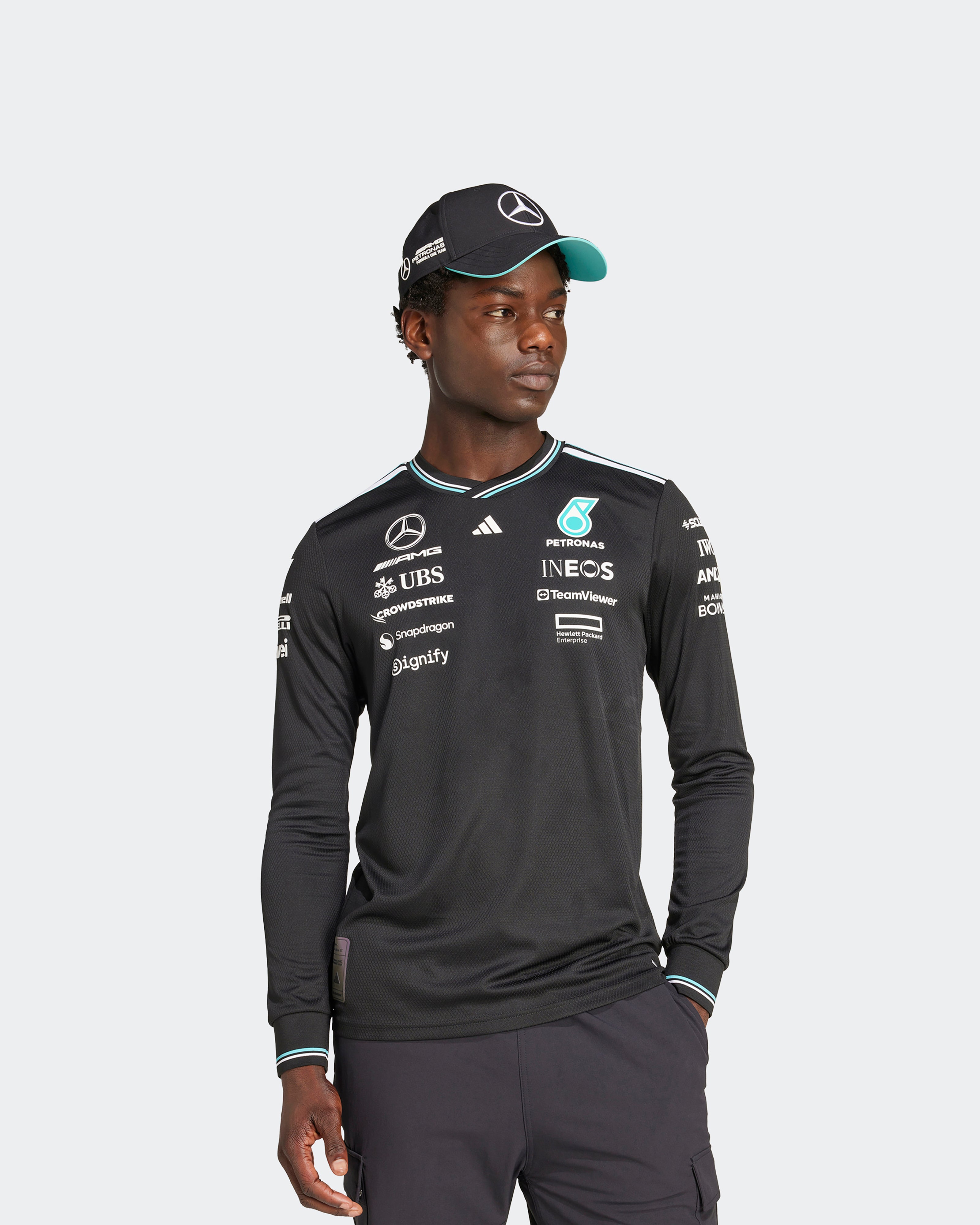 Mens 2025 Authentic Long Sleeve Driver Tee Black | Official