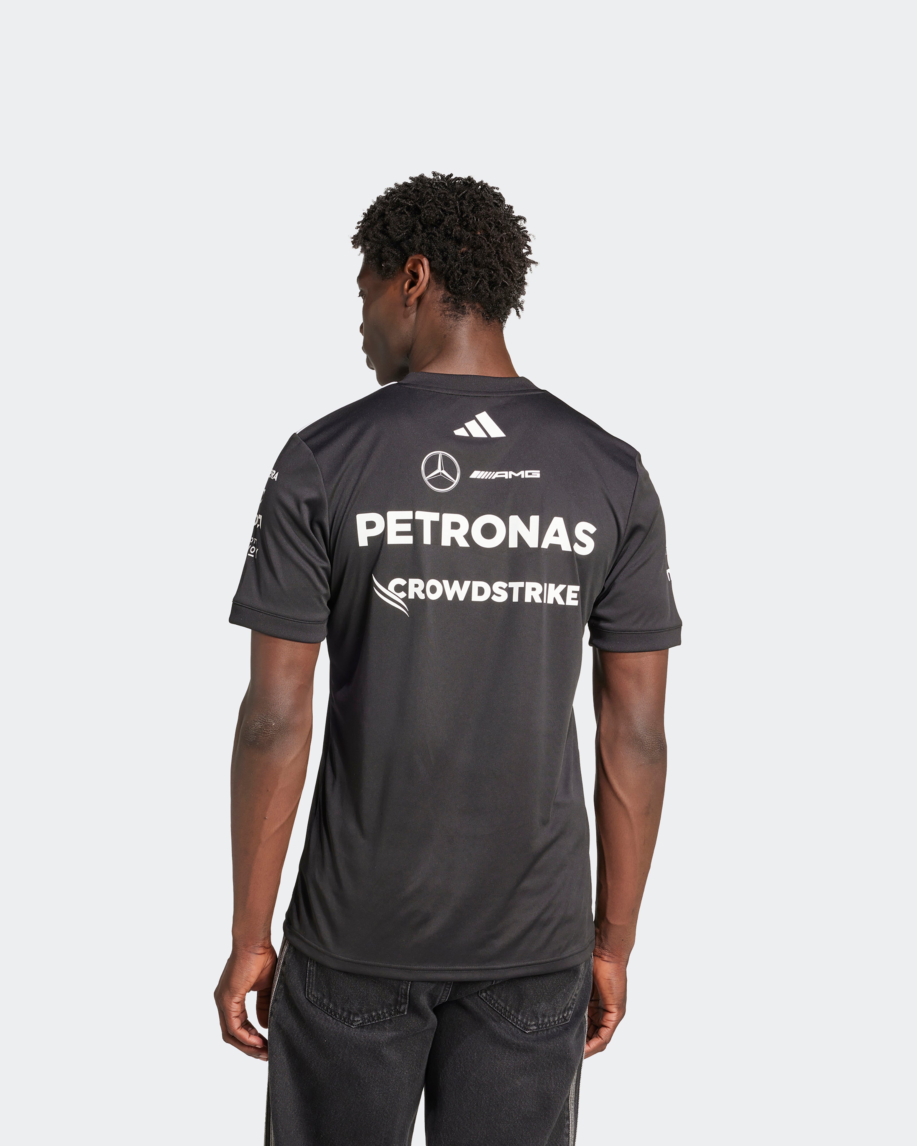 Mens 2025 Team Driver Tee Black | Official Mercedes-AMG PETRONAS