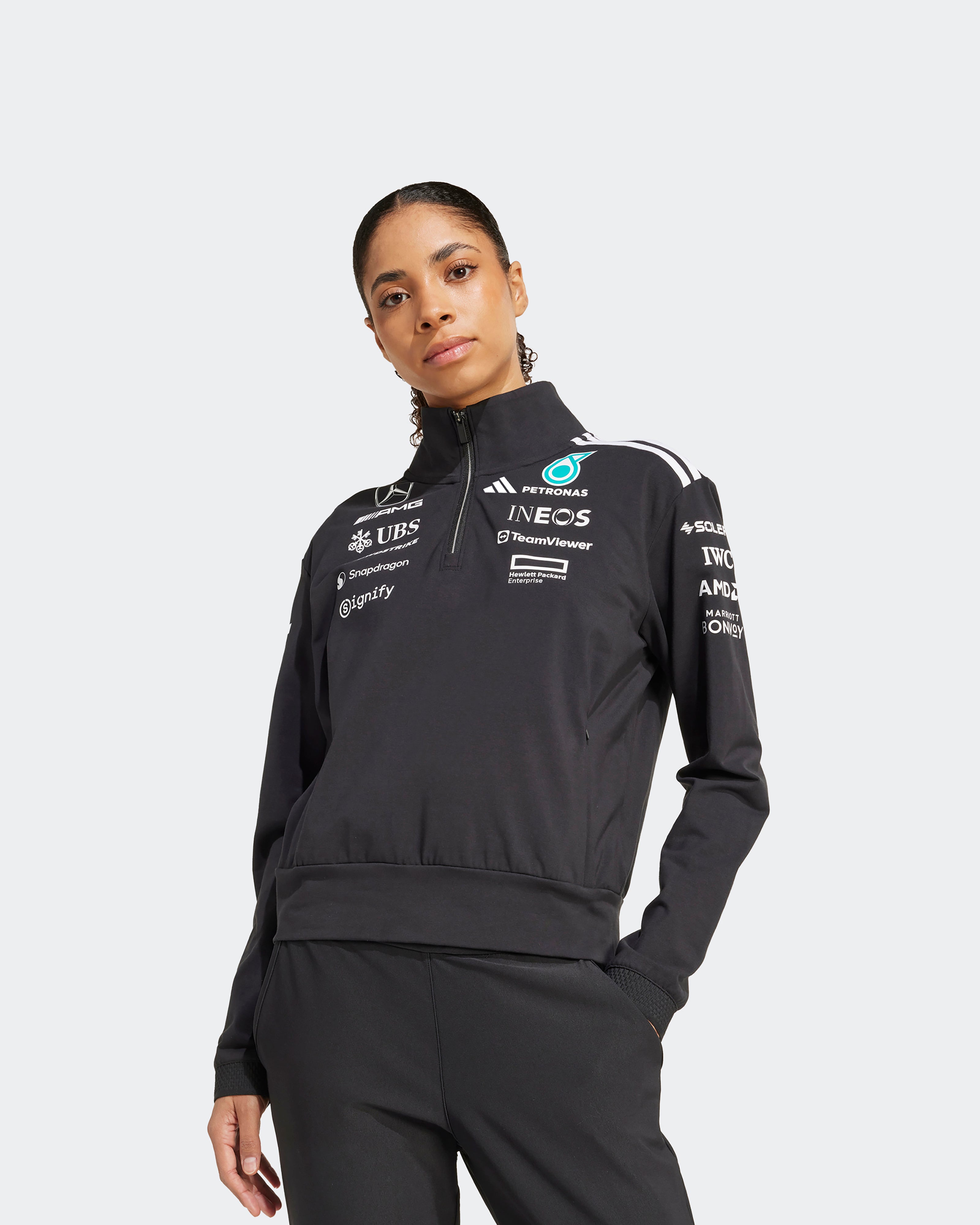 Womens 2025 Team Quarter Zip Black | Official Mercedes-AMG Womens 2025 Team Quarter Zip Black | Official Mercedes-AMG