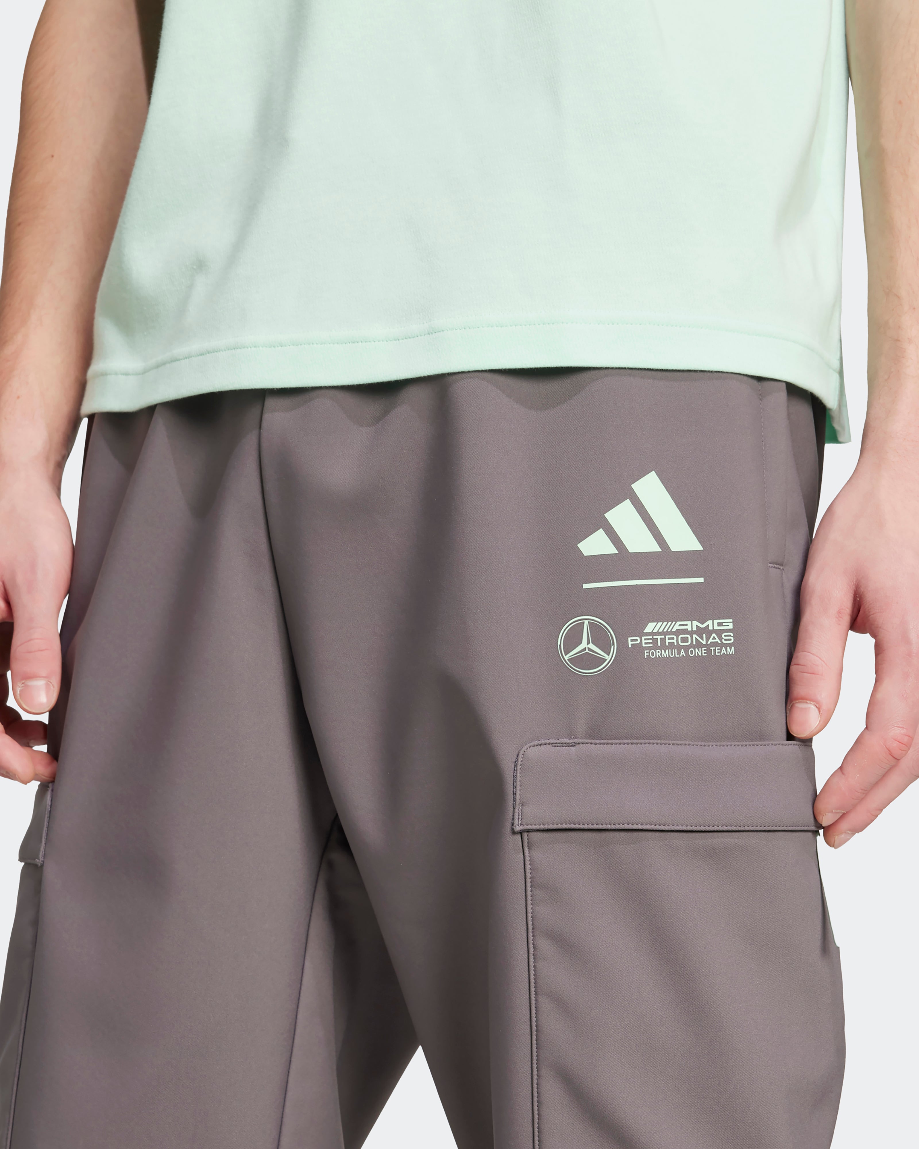 Mens Premium Woven Joggers Grey | Official Mercedes-AMG PETRONAS