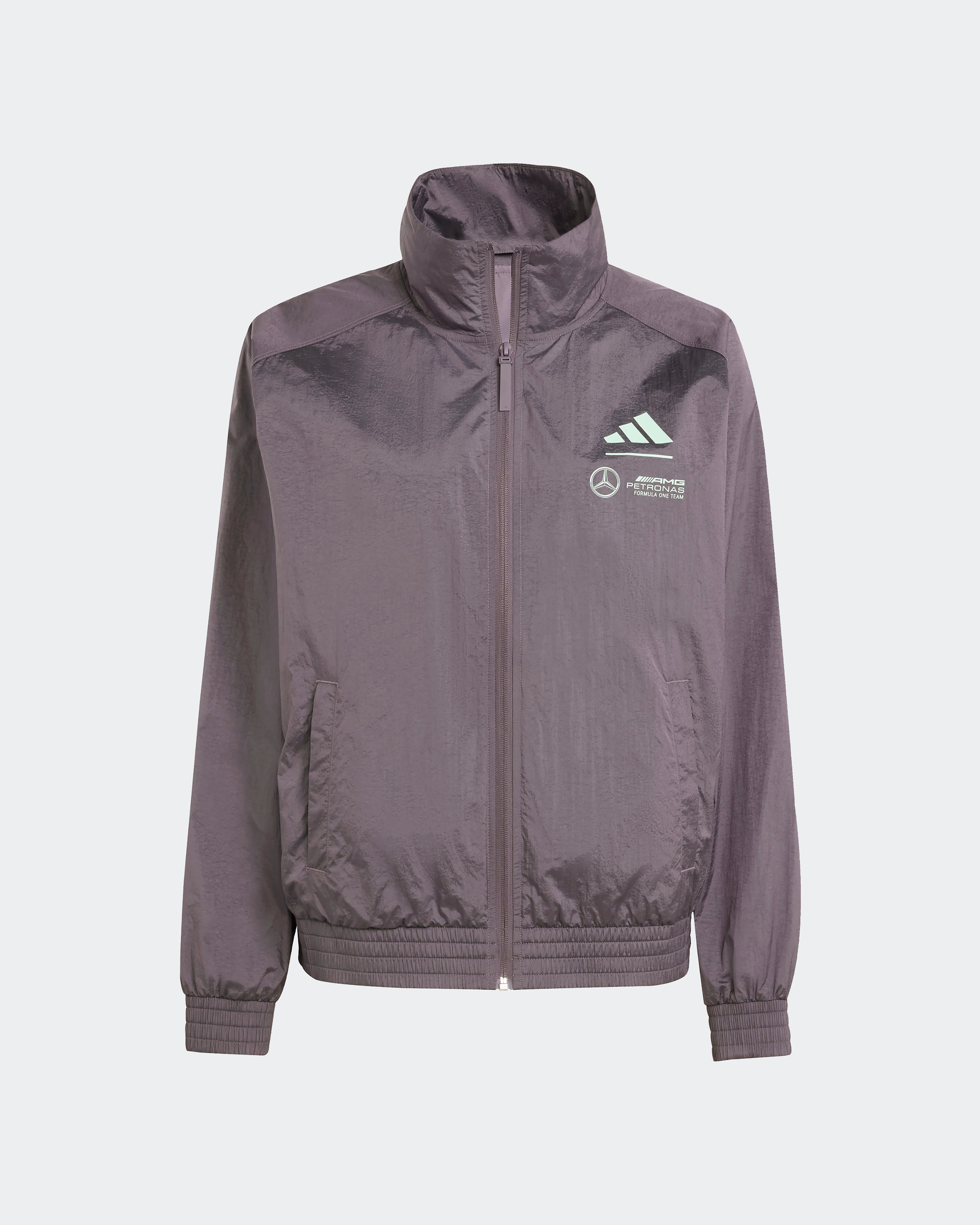 メルセデスベンツ F1 レーシングジャケット グレー Womens Premium Woven Track Top Grey | Official Mercedes-AMG