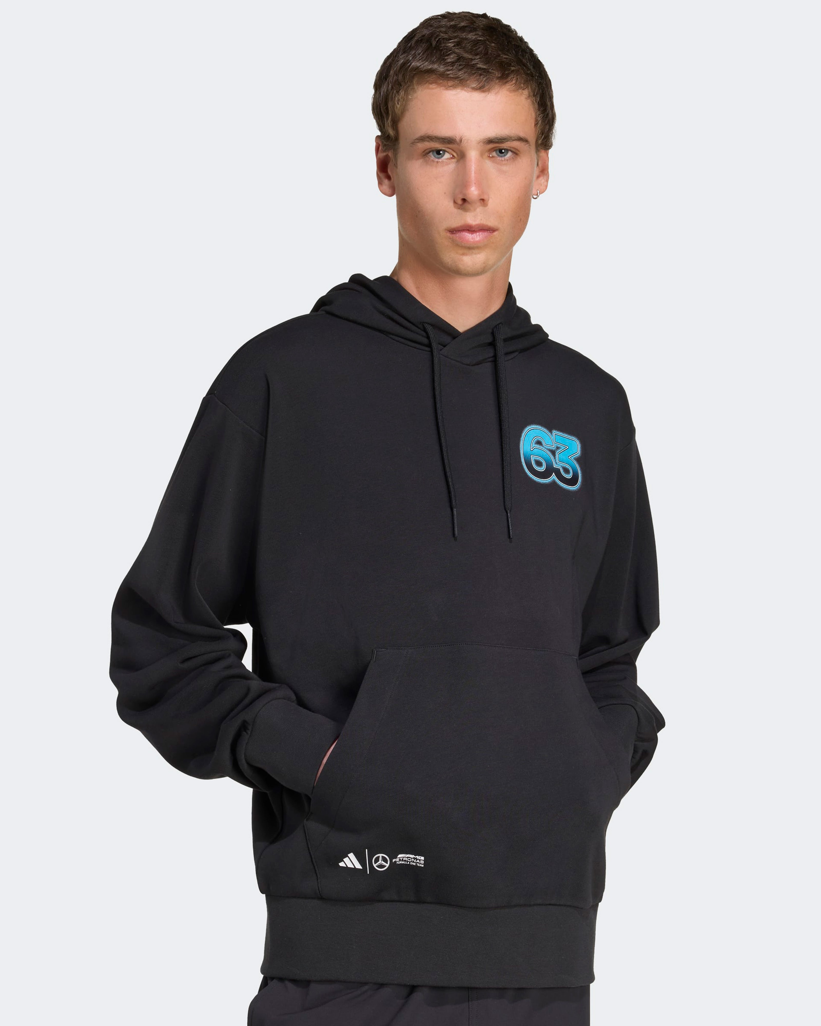 Mens George Russell Graphic Hoody Black | Official Mercedes-AMG