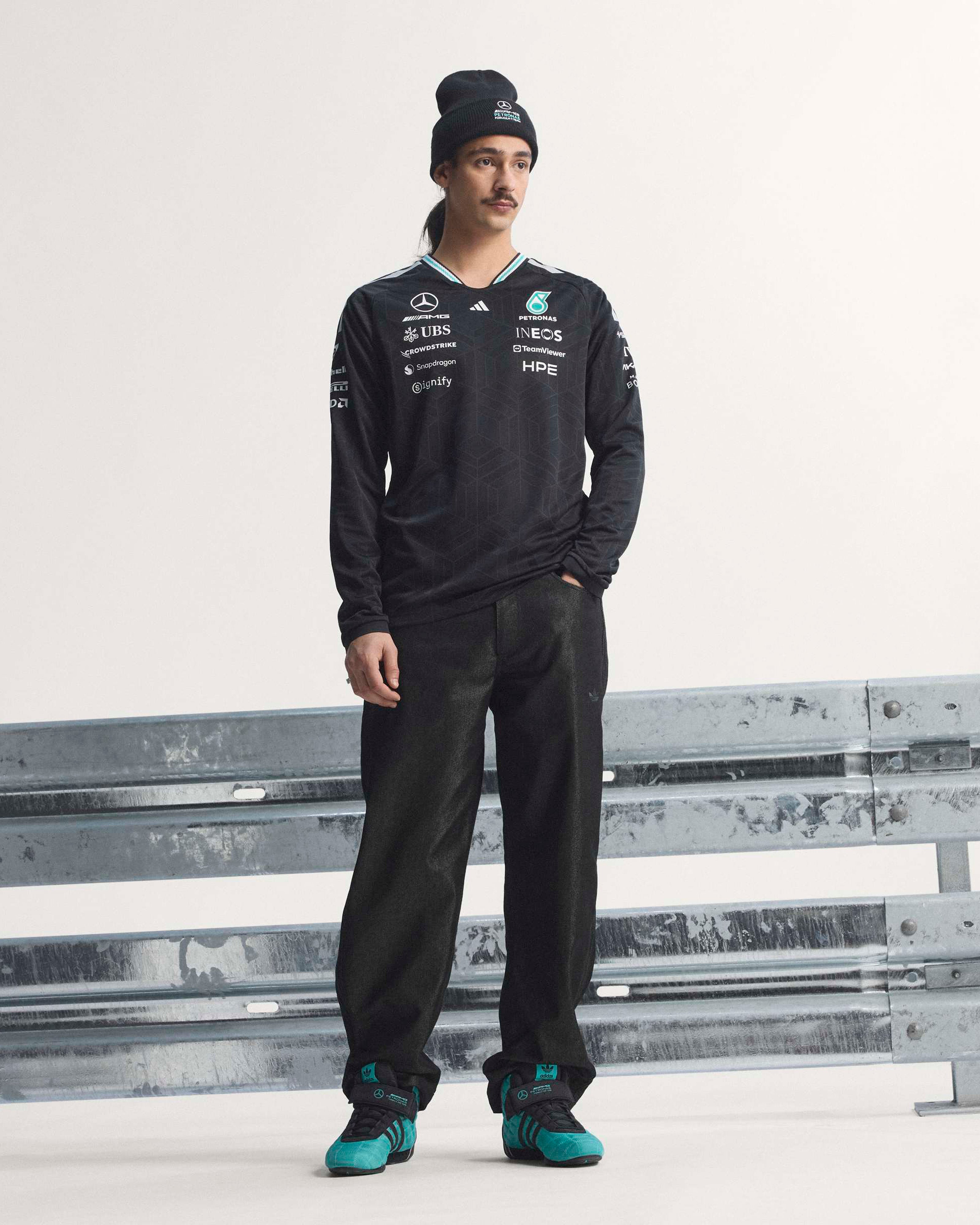 Men's 2026 Authentic Driver Long Sleeve Tee - Black | Mercedes-AMG