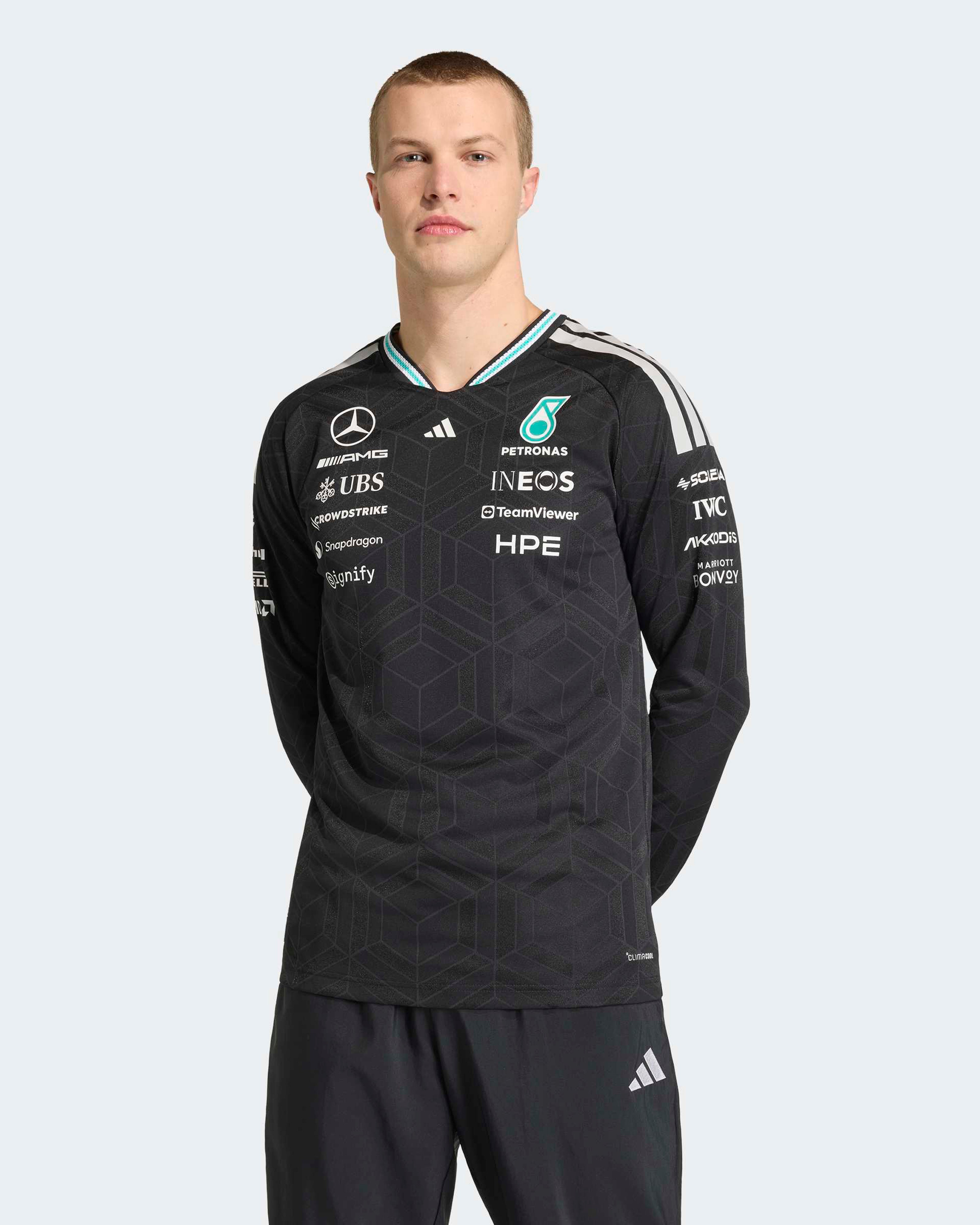 Men's 2026 Authentic Driver Long Sleeve Tee - Black | Mercedes-AMG