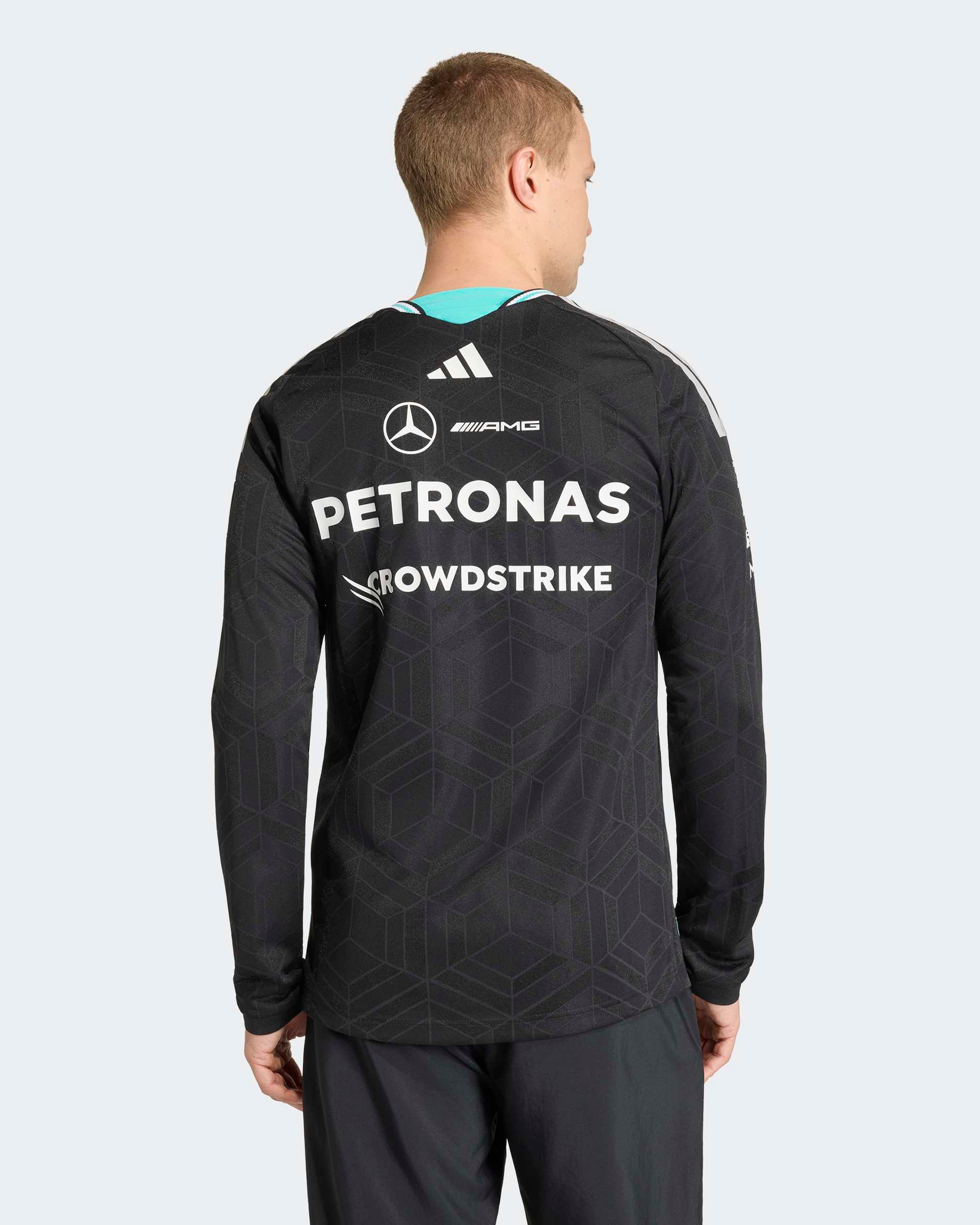 正規品 Mercedes AMG petronas  Men's 2026 Authentic Driver Long Sleeve Tee - Black | Mercedes-AMG