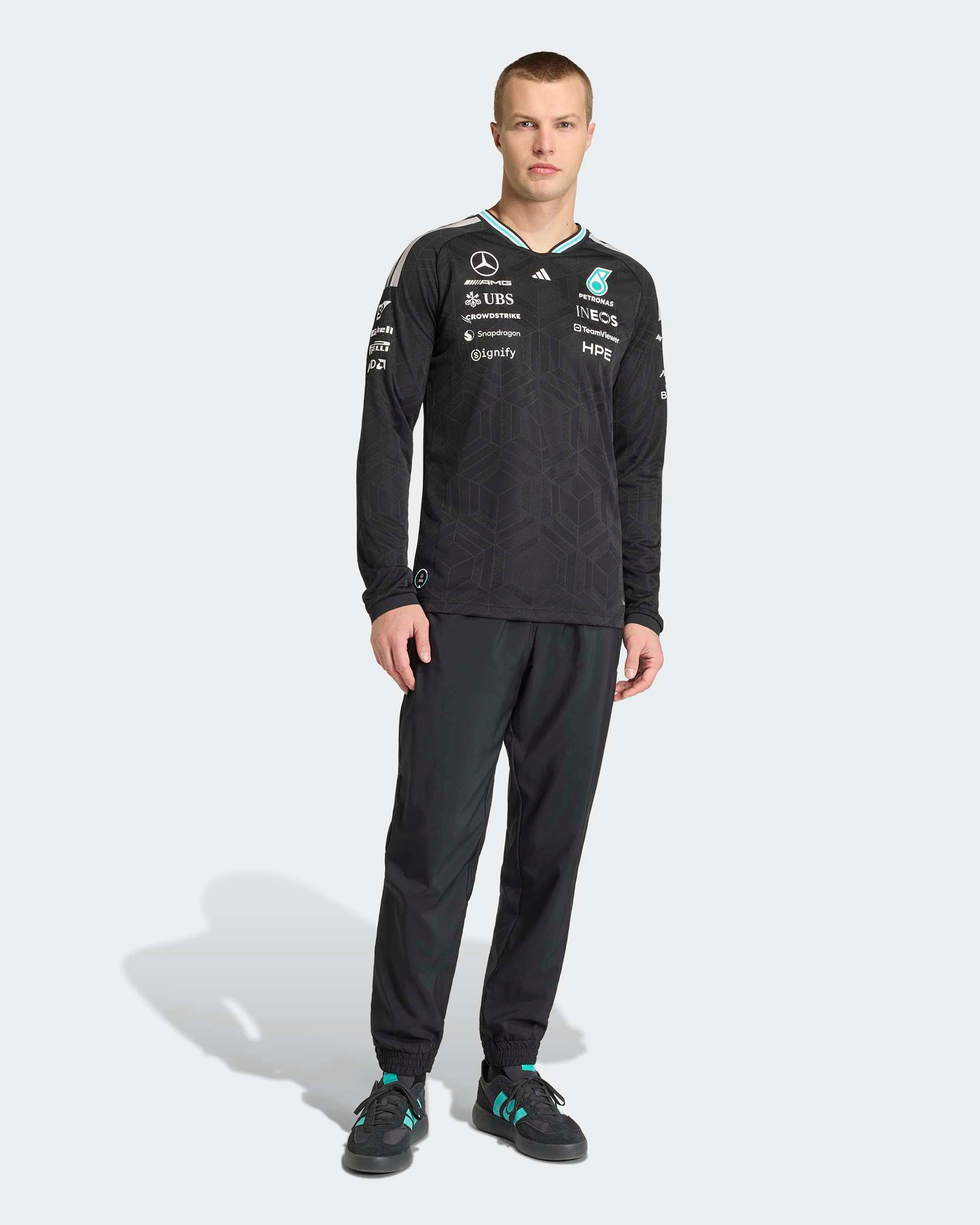 Men's 2026 Authentic Driver Long Sleeve Tee - Black | Mercedes-AMG