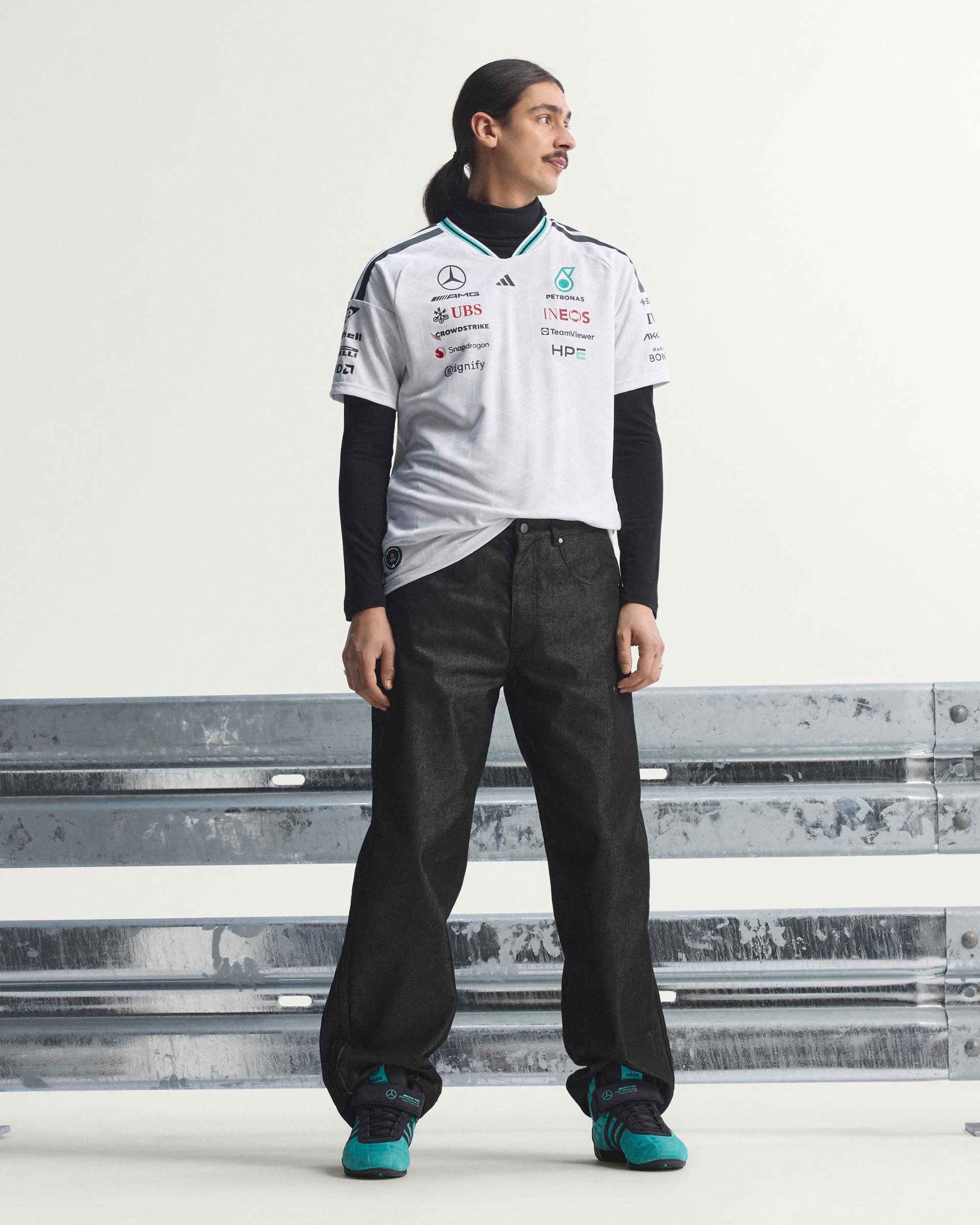 2026 Men's Authentic Driver Tee White | Mercedes-AMG PETRONAS F1