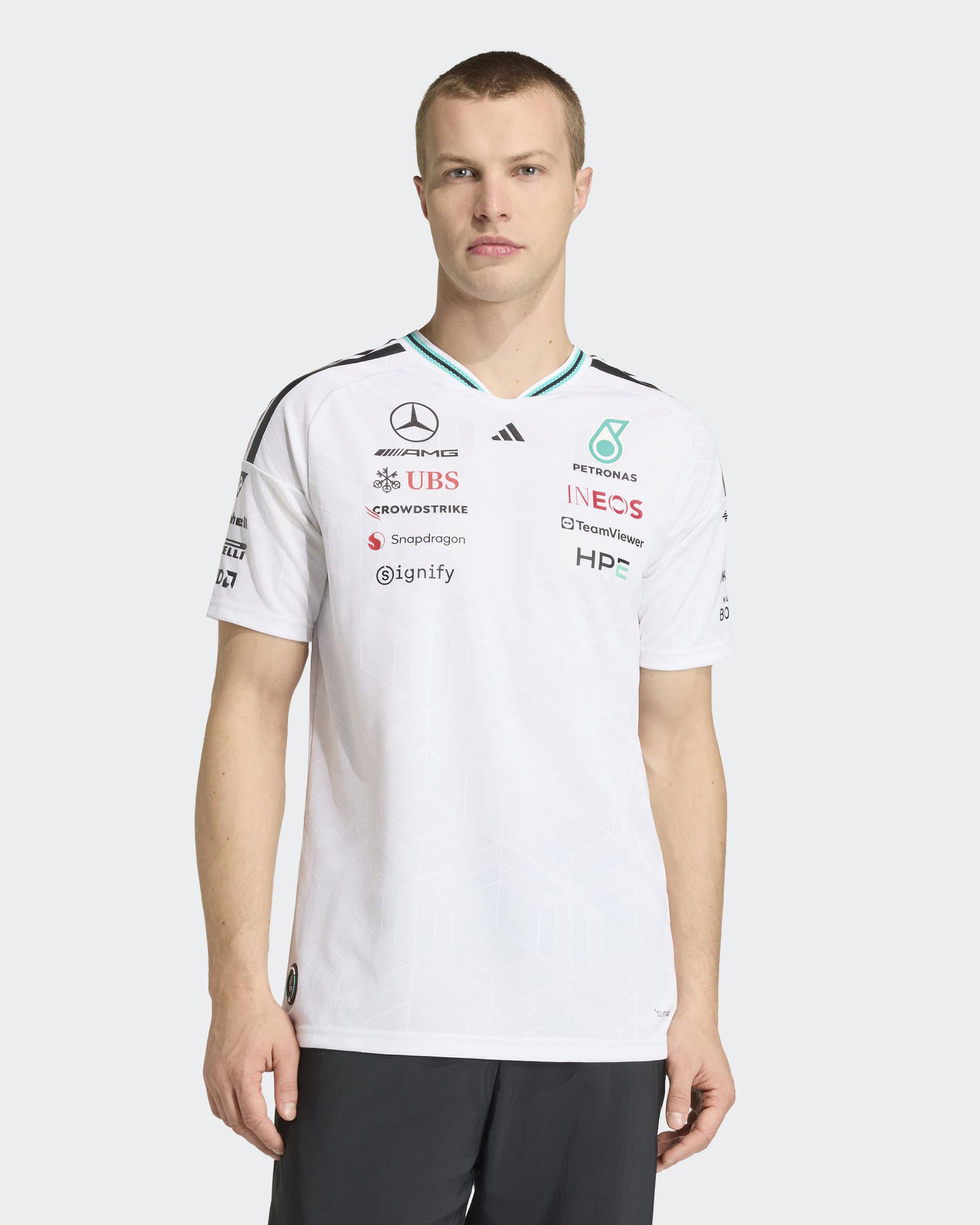 2026 Men's Authentic Driver Tee White | Mercedes-AMG PETRONAS F1