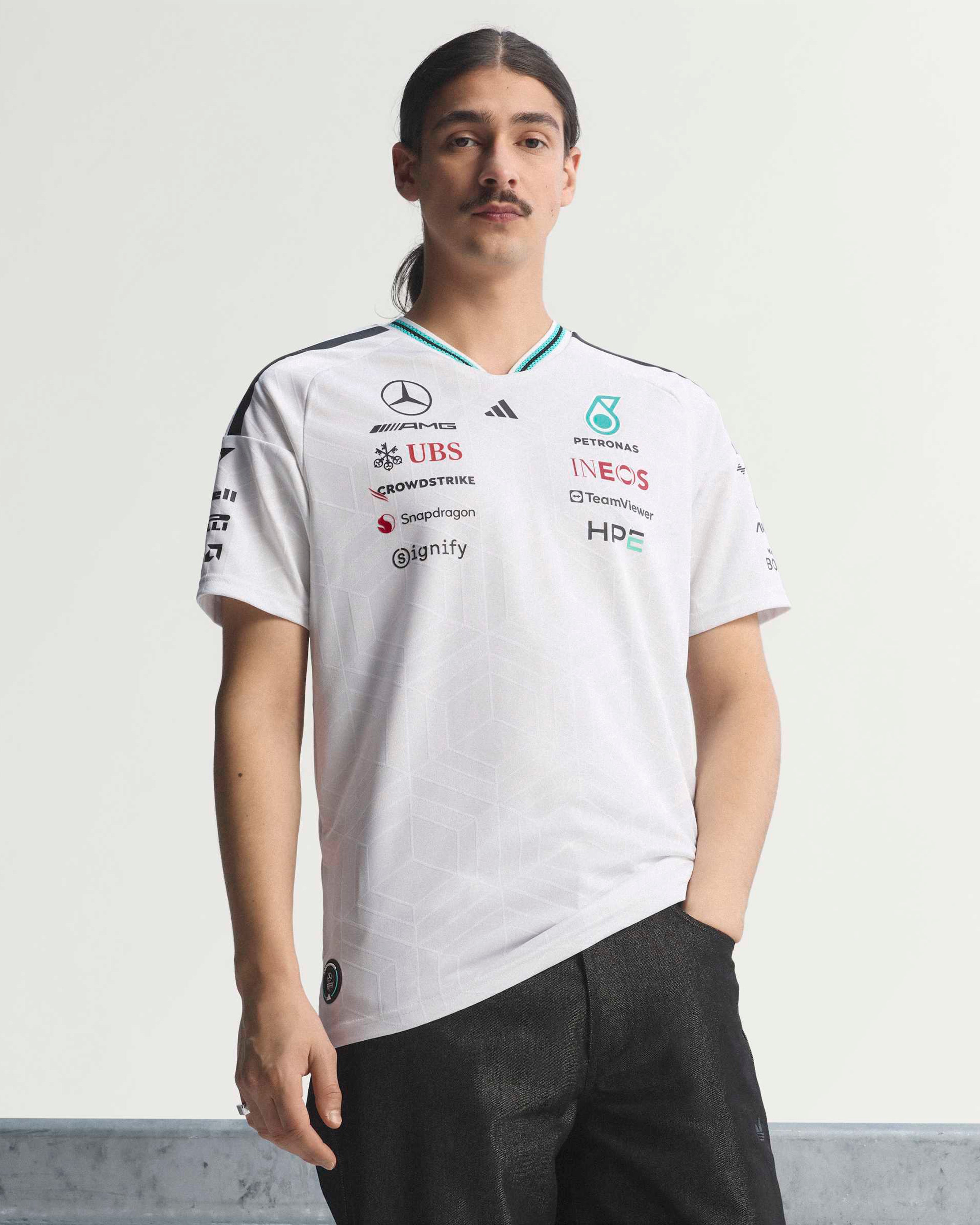 2026 Men's Authentic Driver Tee White | Mercedes-AMG PETRONAS F1