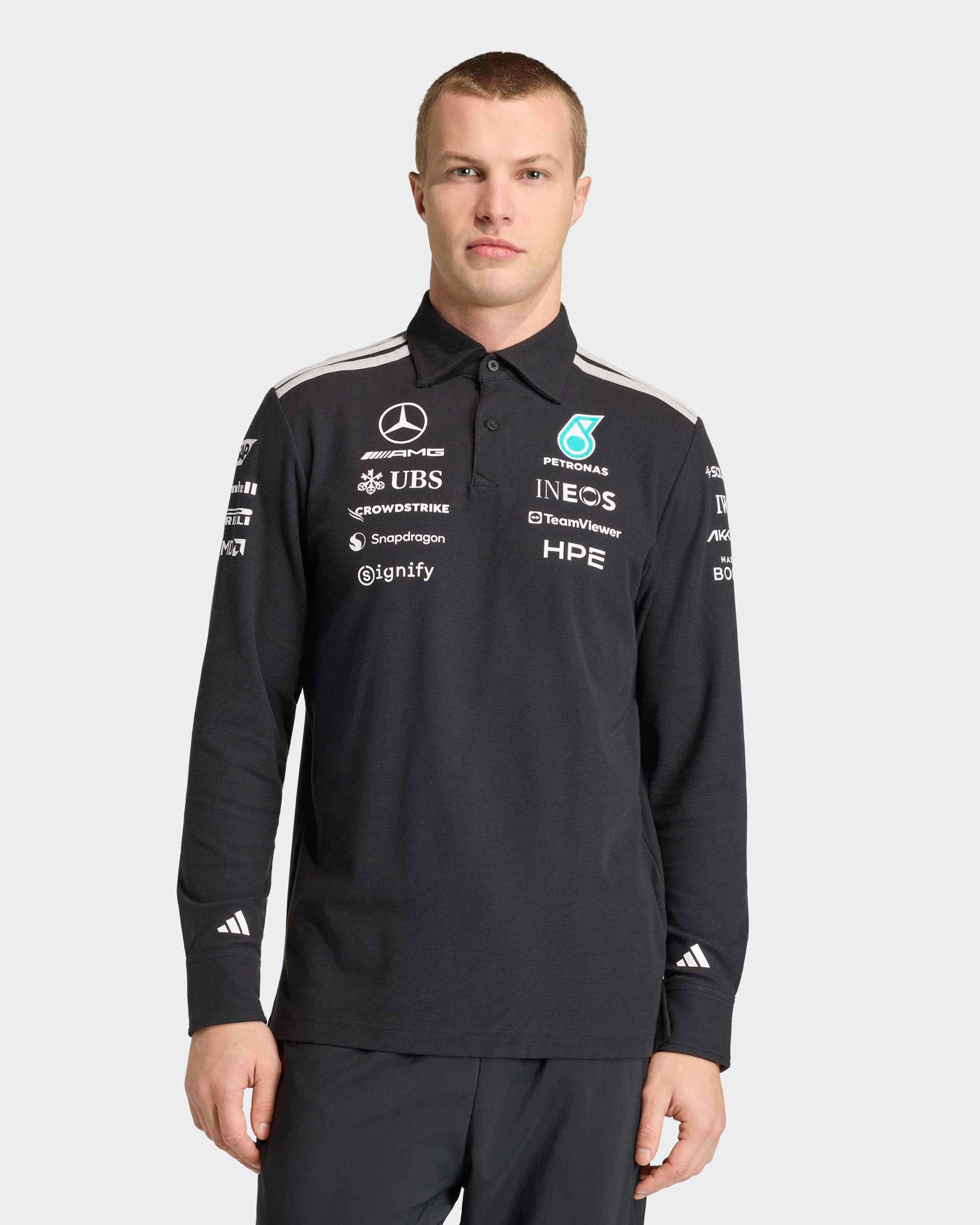 Mens 2026 Team Long-Sleeve Polo Black