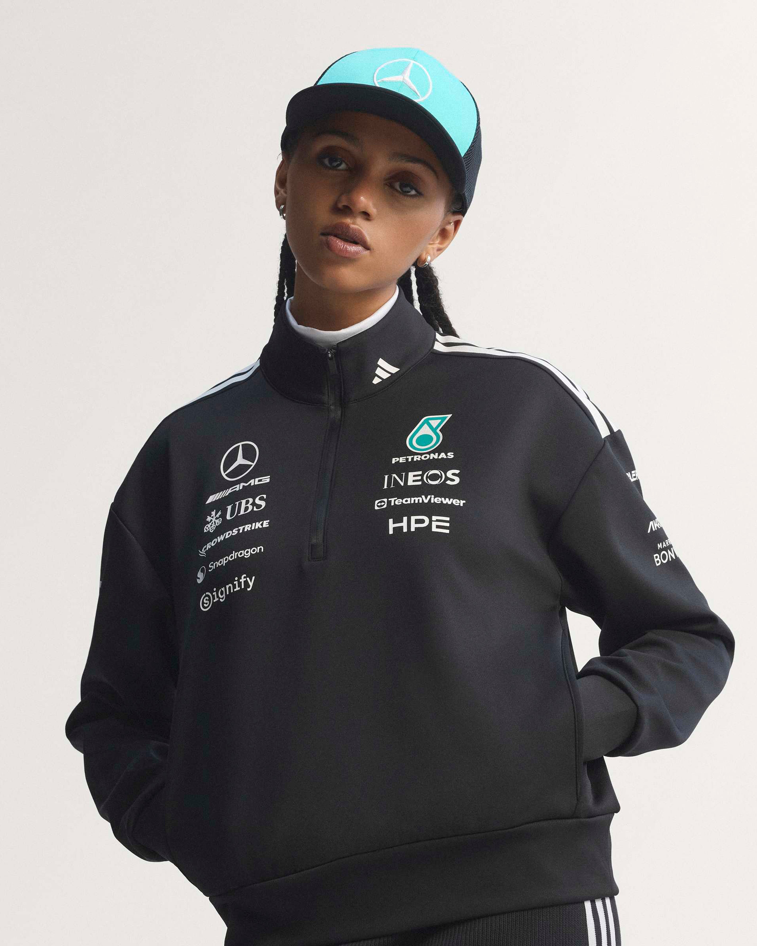 Official Women's 2026 Team Quarter Zip - Black | Mercedes-AMG