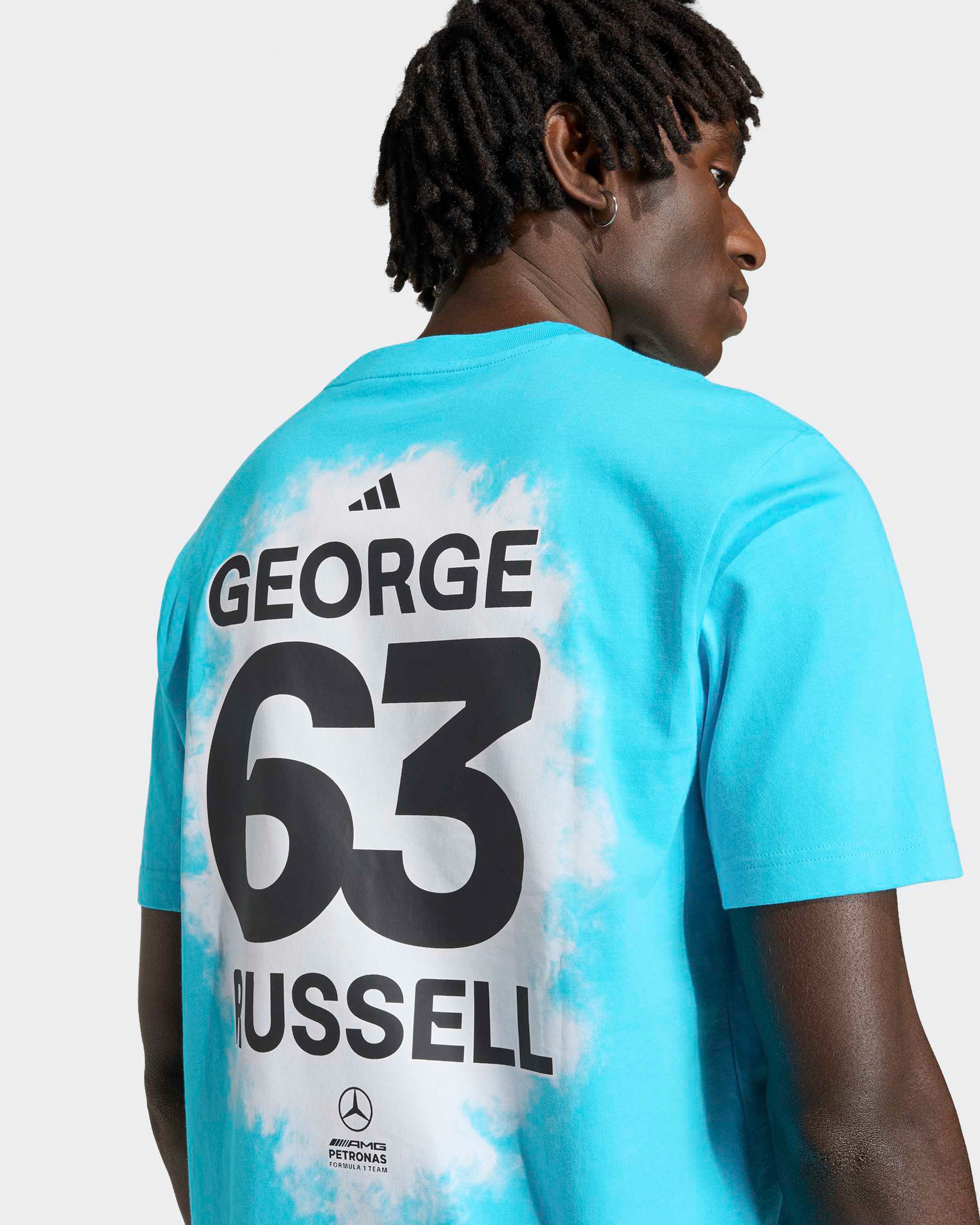 2026 George Russell Men's Blue T-Shirt | Mercedes-AMG PETRONAS F1