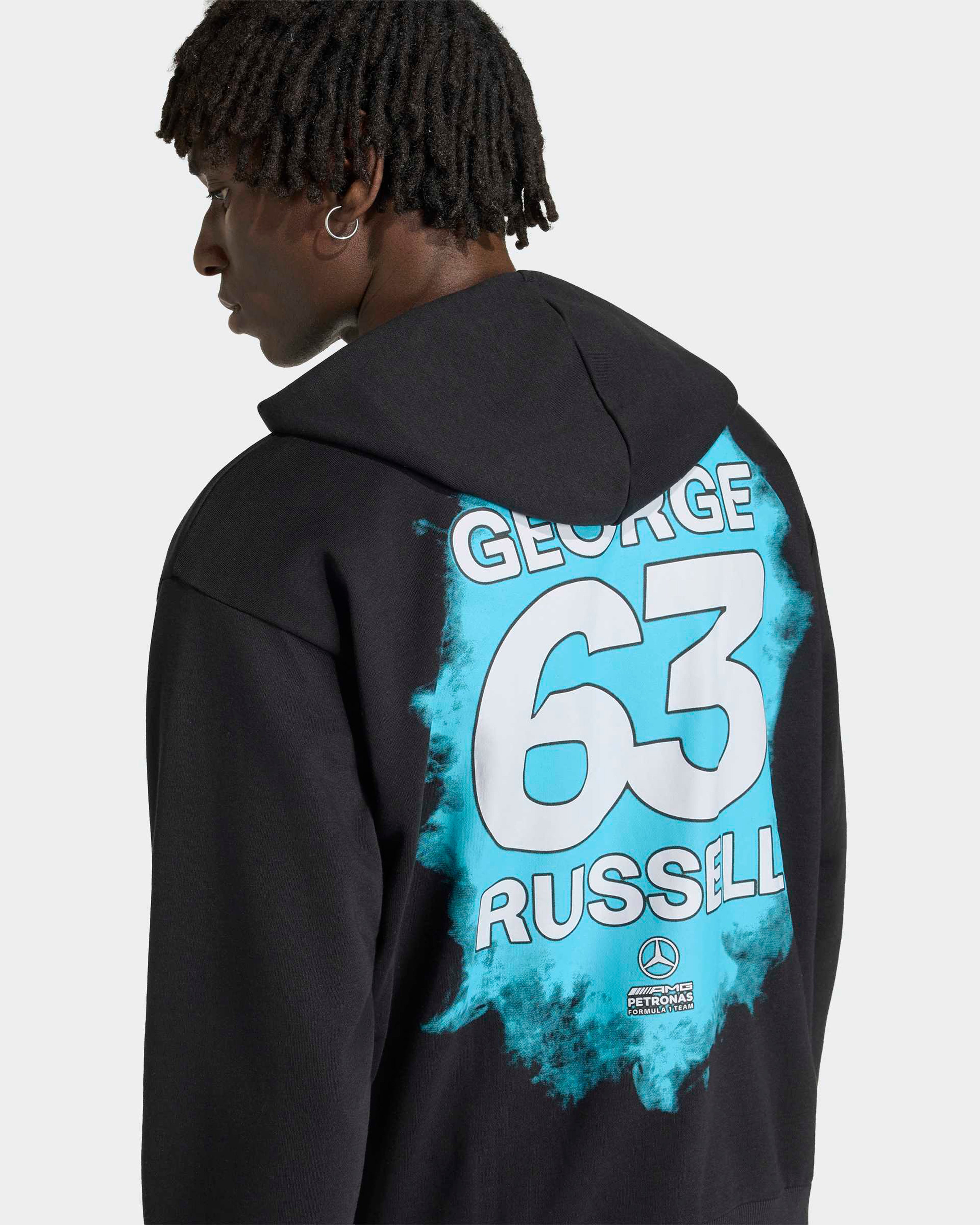2026 George Russell Men's Hoodie Black | Mercedes-AMG PETRONAS F1