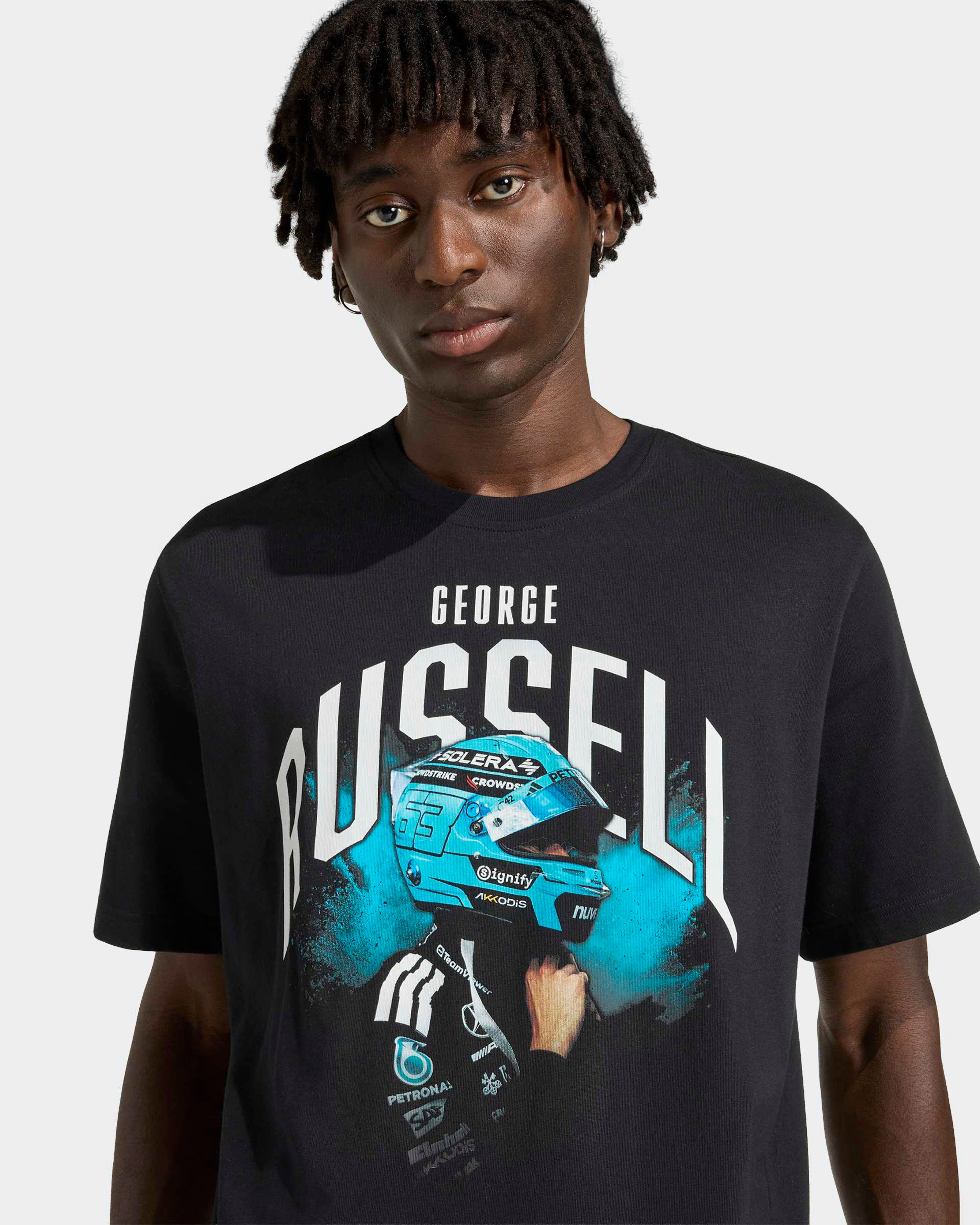 Mens George Russell Graphic T-shirt Black