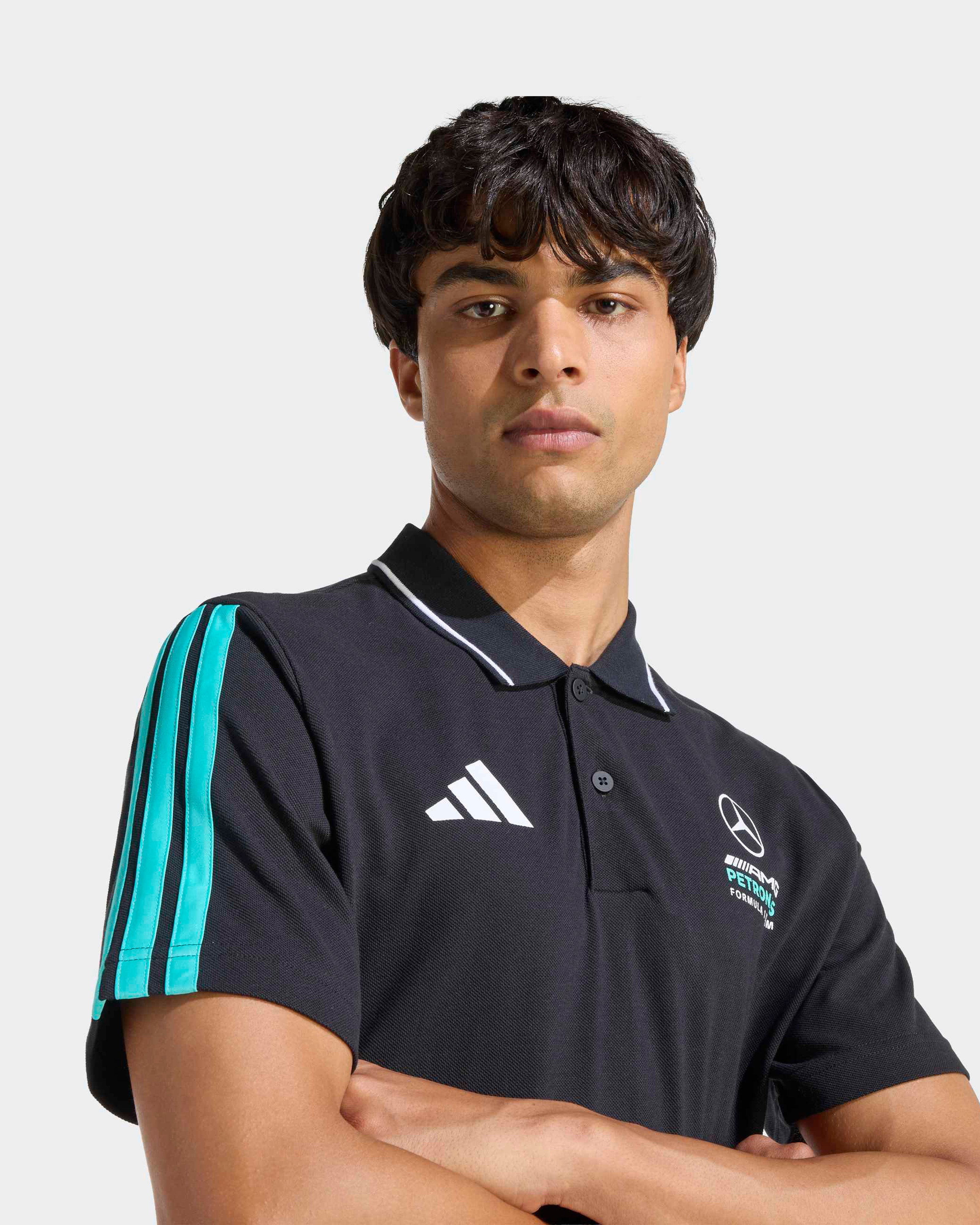 Men's 2026 DNA Polo Shirt - Black | Mercedes-AMG PETRONAS F1
