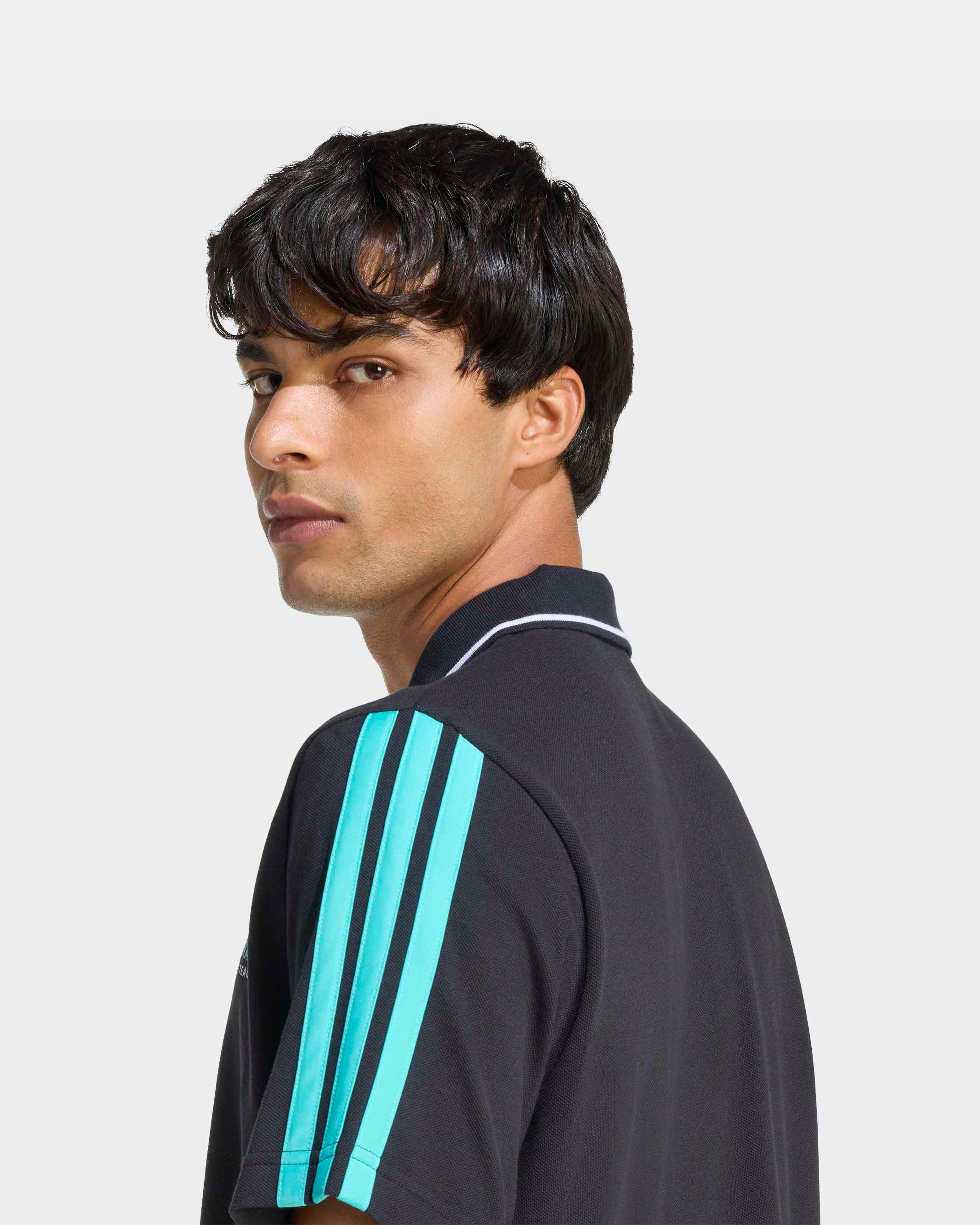 Men's 2026 DNA Polo Shirt - Black | Mercedes-AMG PETRONAS F1