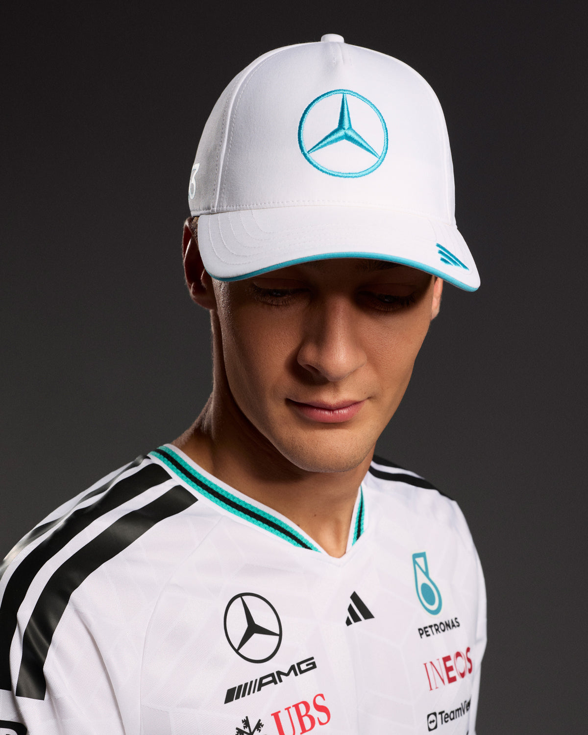 2026 George Russell Cap - White | Mercedes-AMG PETRONAS F1 Team ...