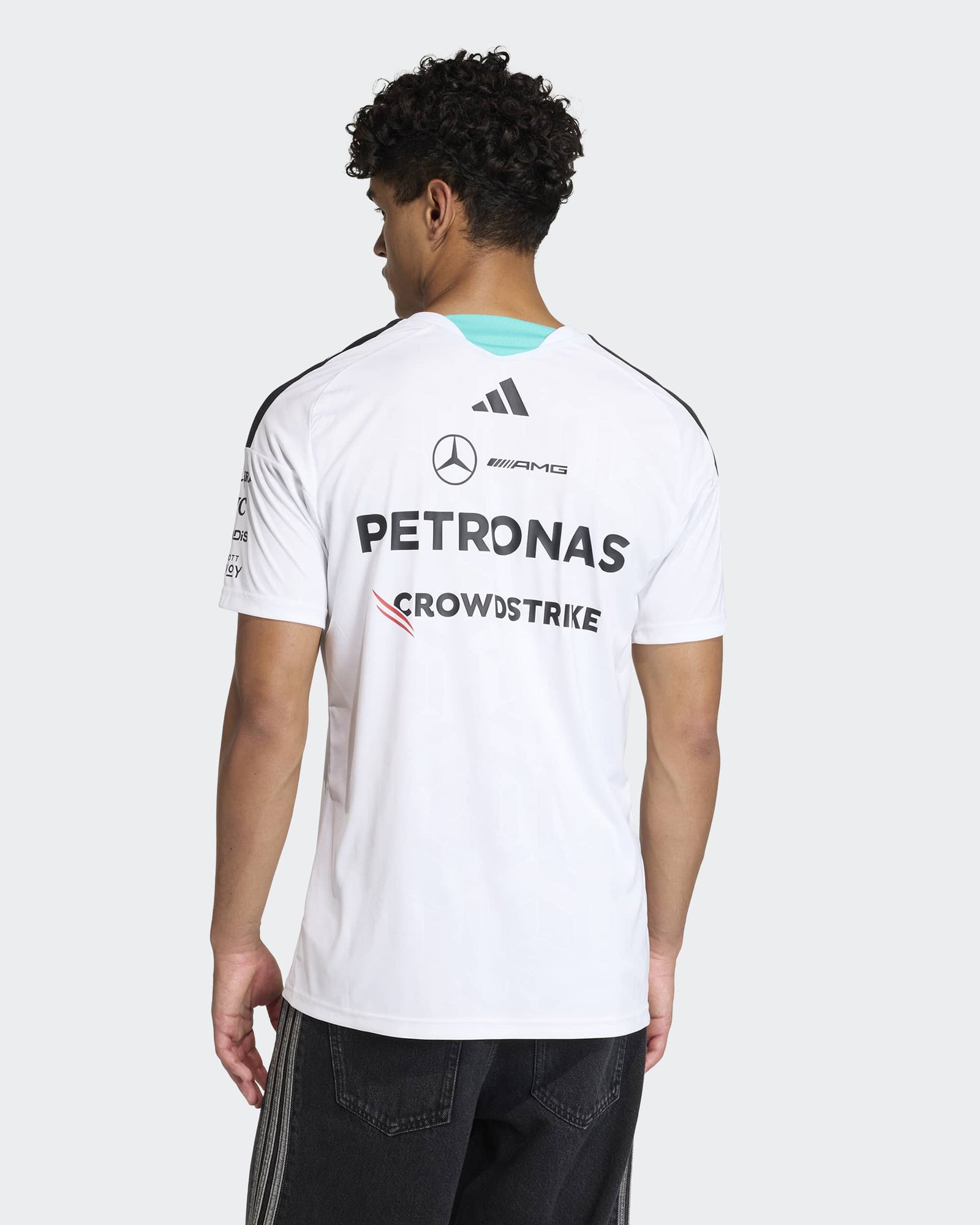 MERCEDES AMG PETRONAS Formula One Team - officiële F1 Merchandise collectie - kinder-T-shirt met groot logo, zwart, 128 MERCEDES AMG PETRONAS Formula One Team - officiële F1 Merchandise collectie - kinder-T-shirt met groot logo, zwart, 128