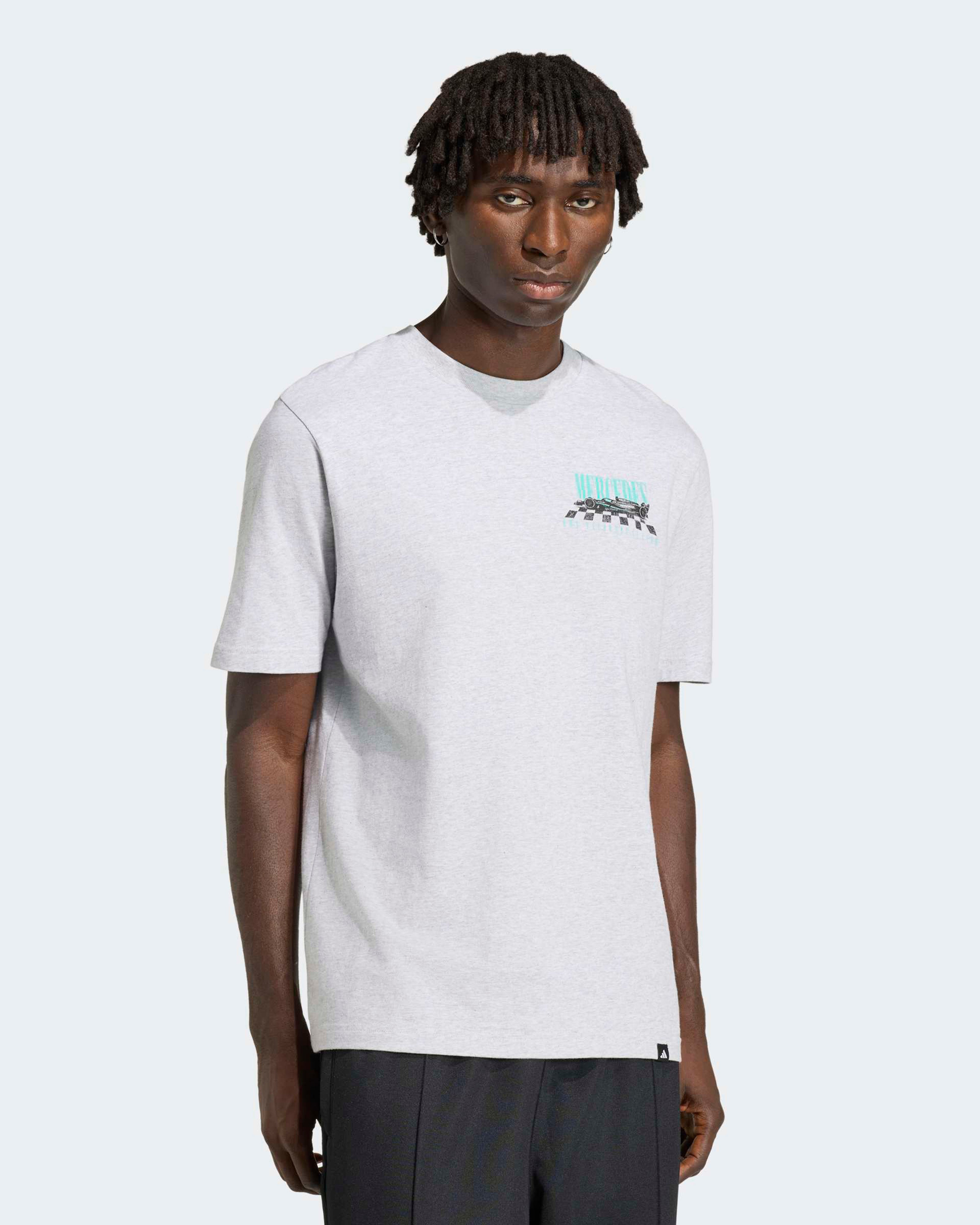 2026 Men's Graphic Overtake T-shirt-Gray|Mercedes-AMG PETRONAS F1