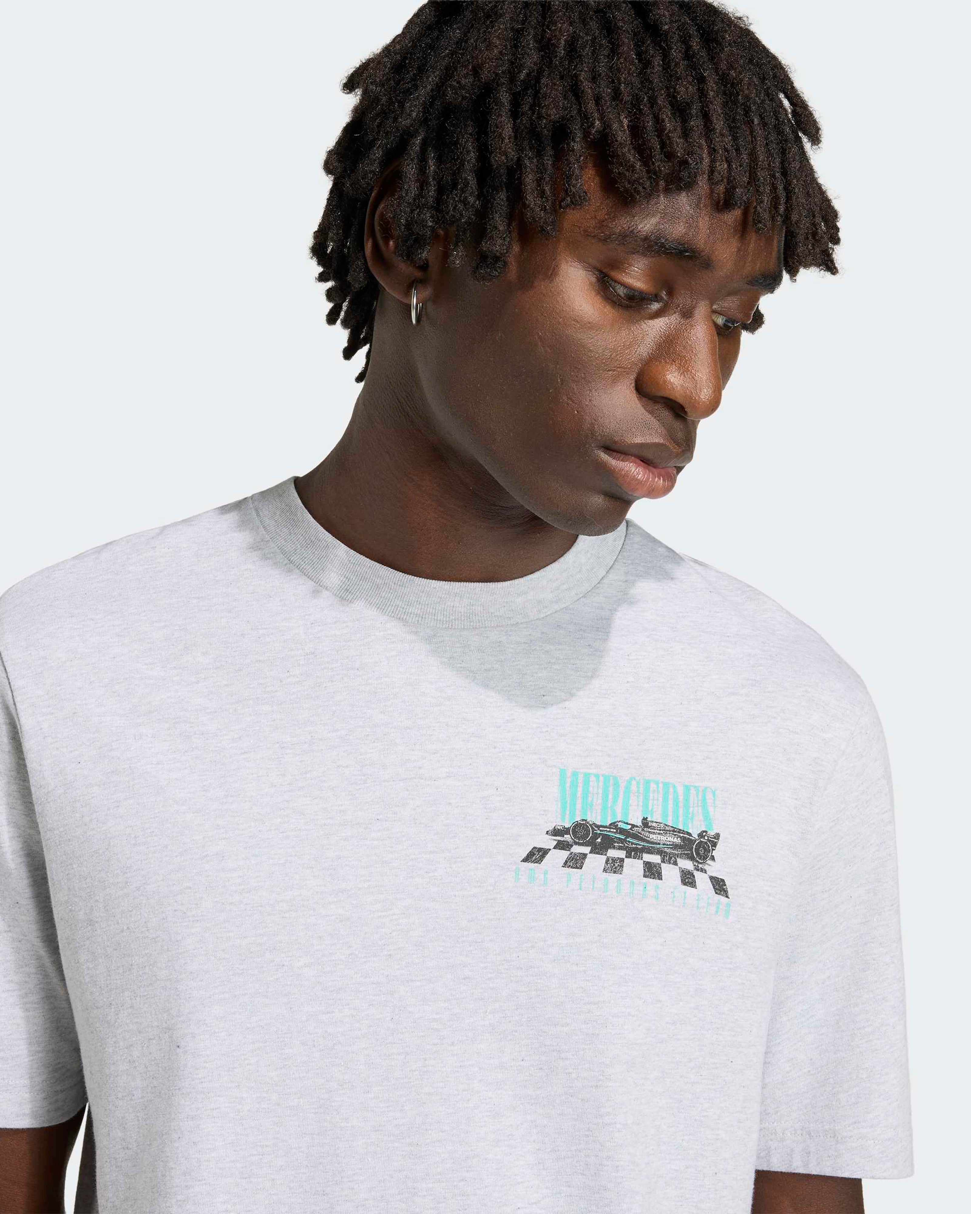2026 Men's Graphic Overtake T-shirt-Gray|Mercedes-AMG PETRONAS F1
