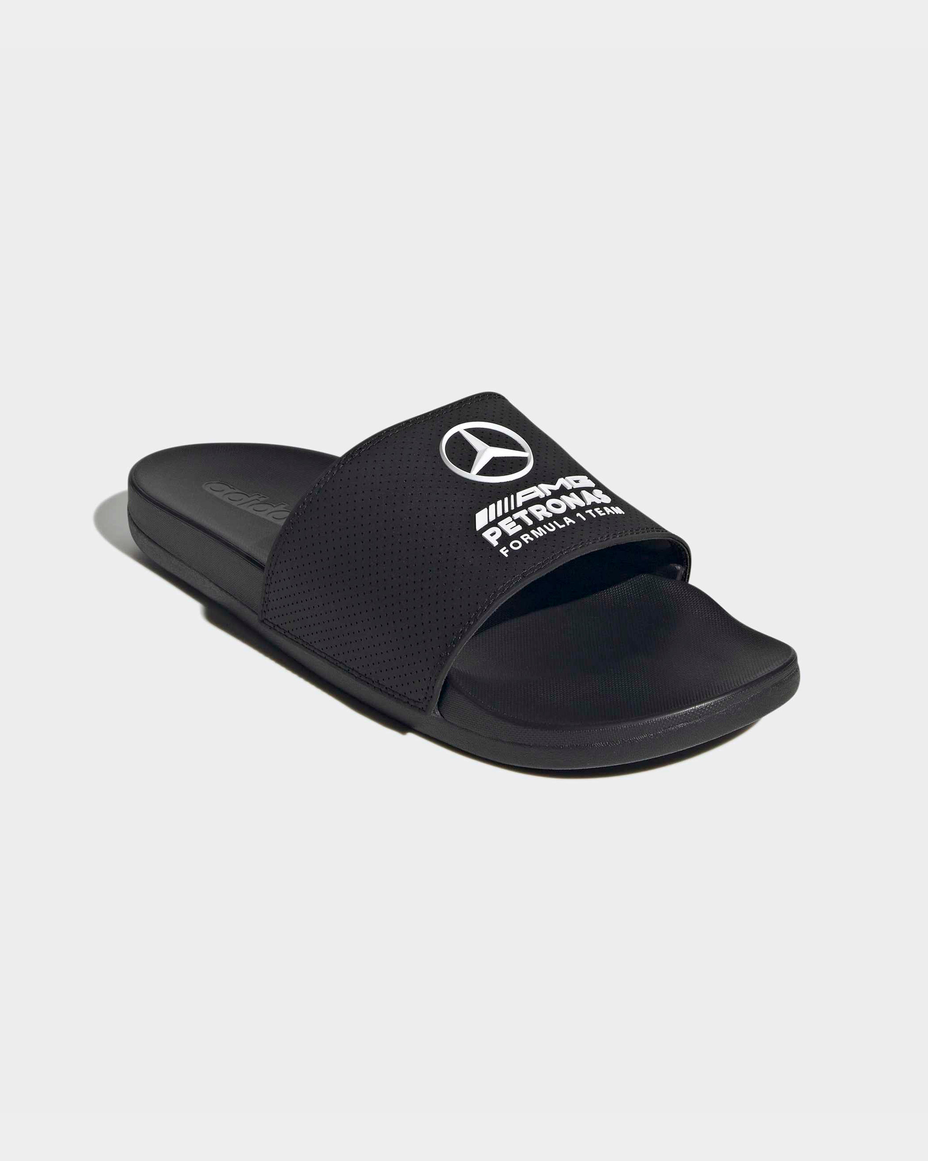 2026 Adilette Comfort Slides - Black | Mercedes-AMG PETRONAS F1