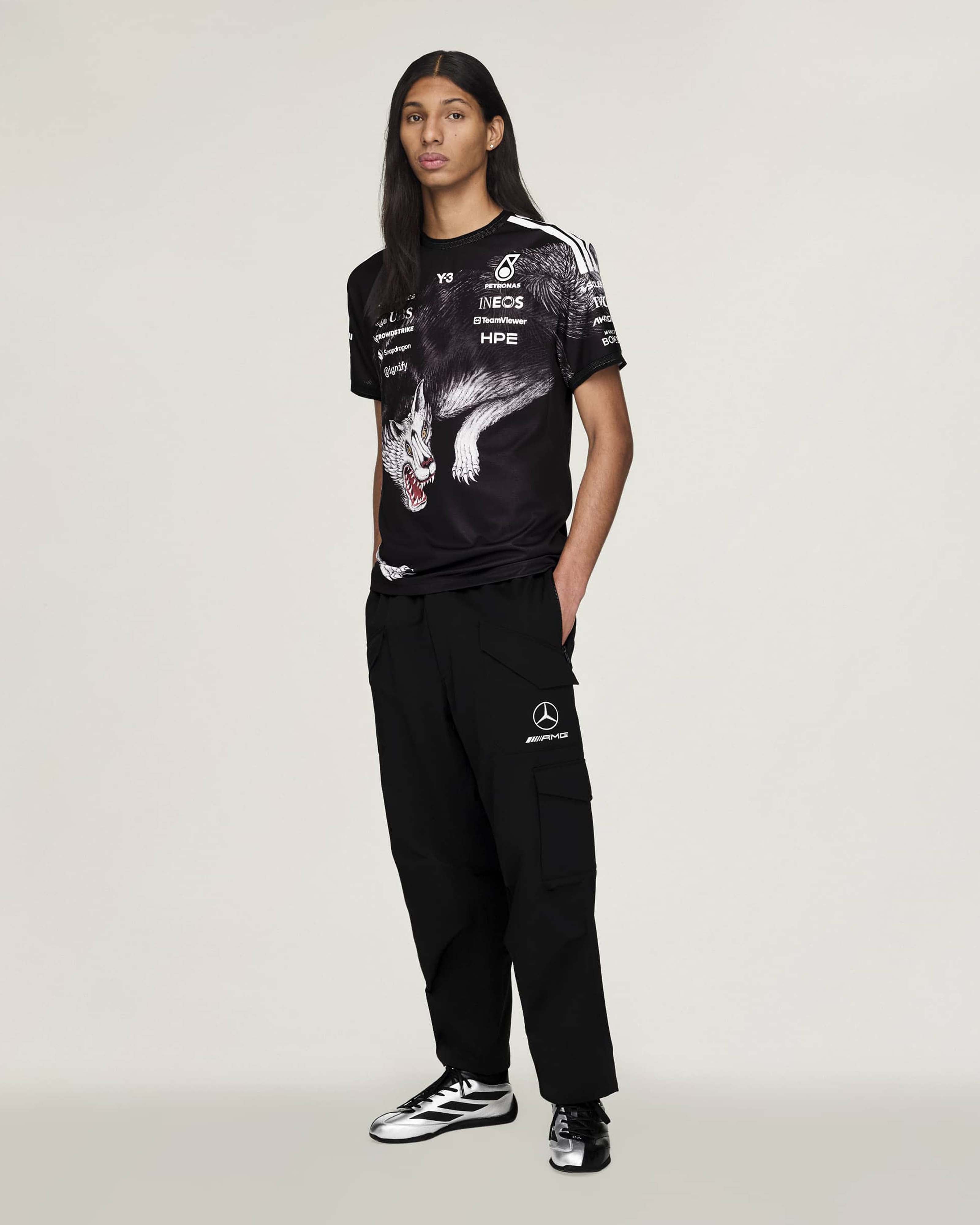 Y-3 Short-Sleeve Team Driver Tee - Black (2026) | Mercedes-AMG
