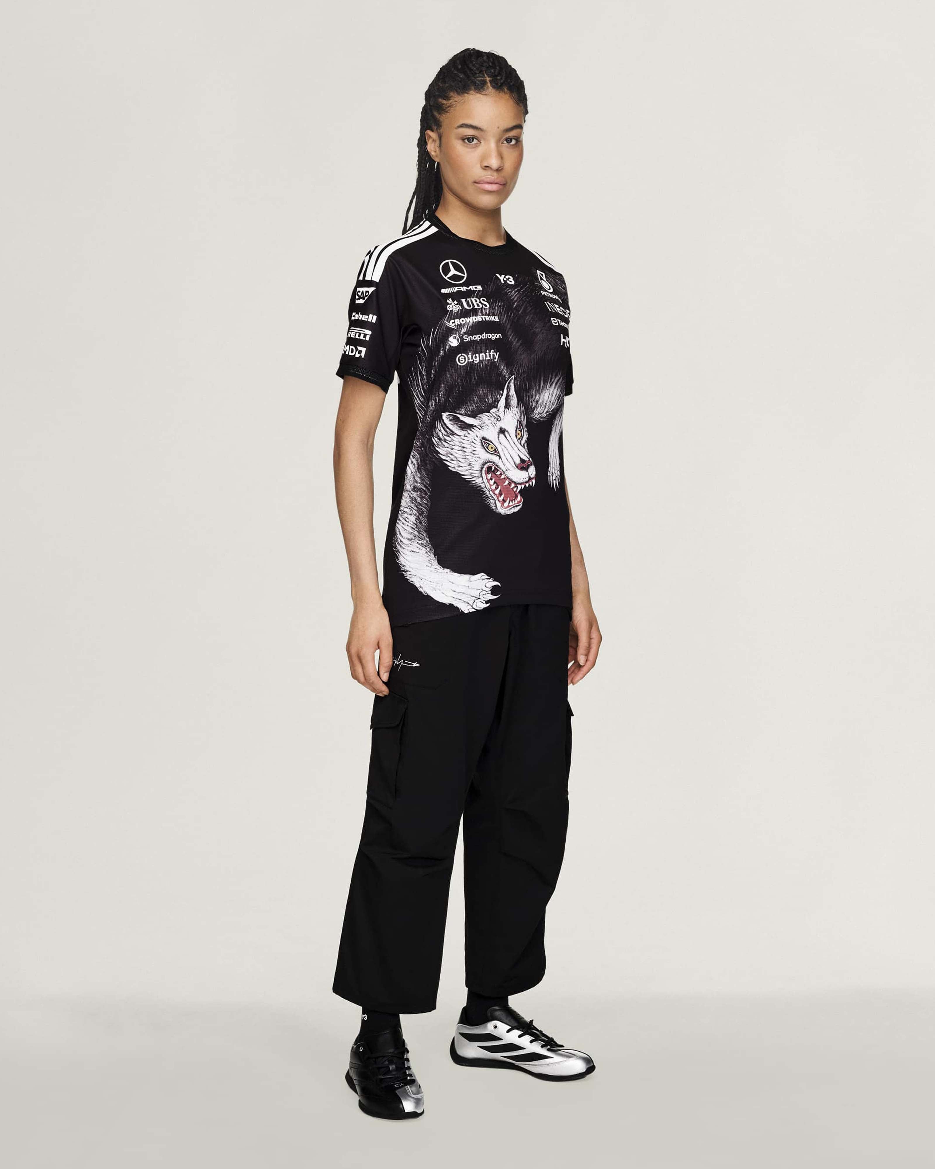 Y-3 Short-Sleeve Team Driver Tee - Black (2026) | Mercedes-AMG