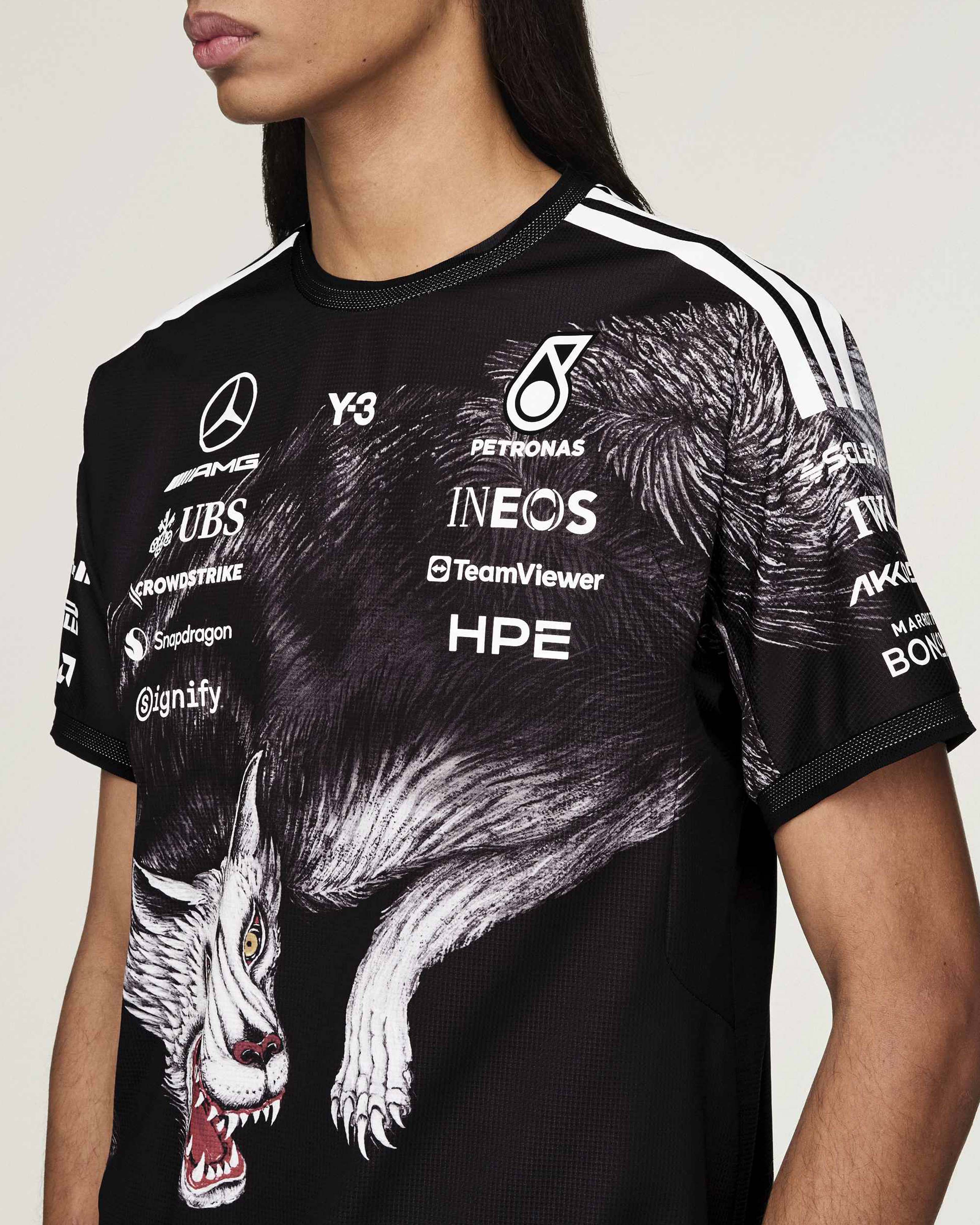 Y-3 Short-Sleeve Team Driver Tee - Black (2026) | Mercedes-AMG
