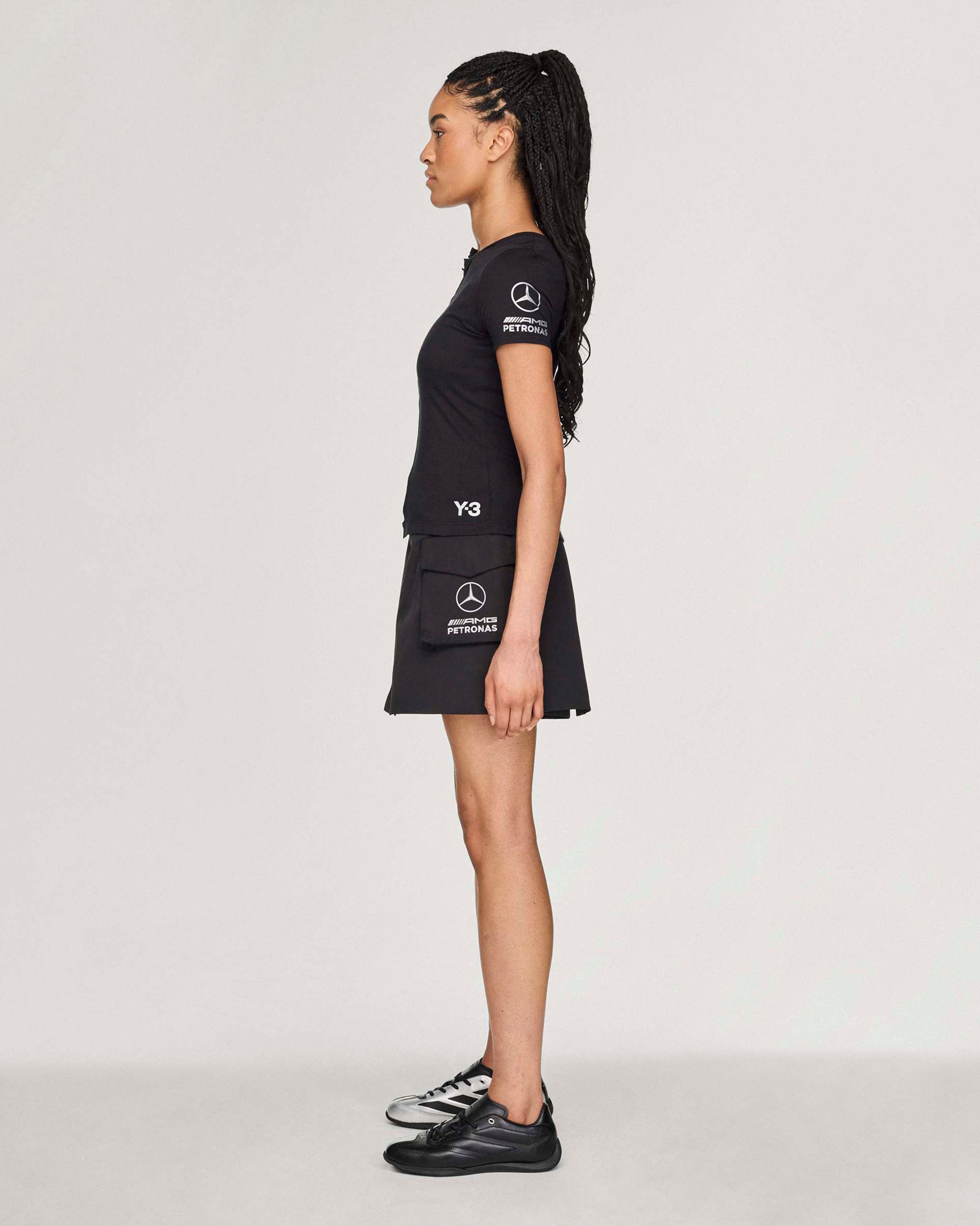2026 Women's Y-3 Fitted T-shirt Black | Mercedes-AMG PETRONAS F1