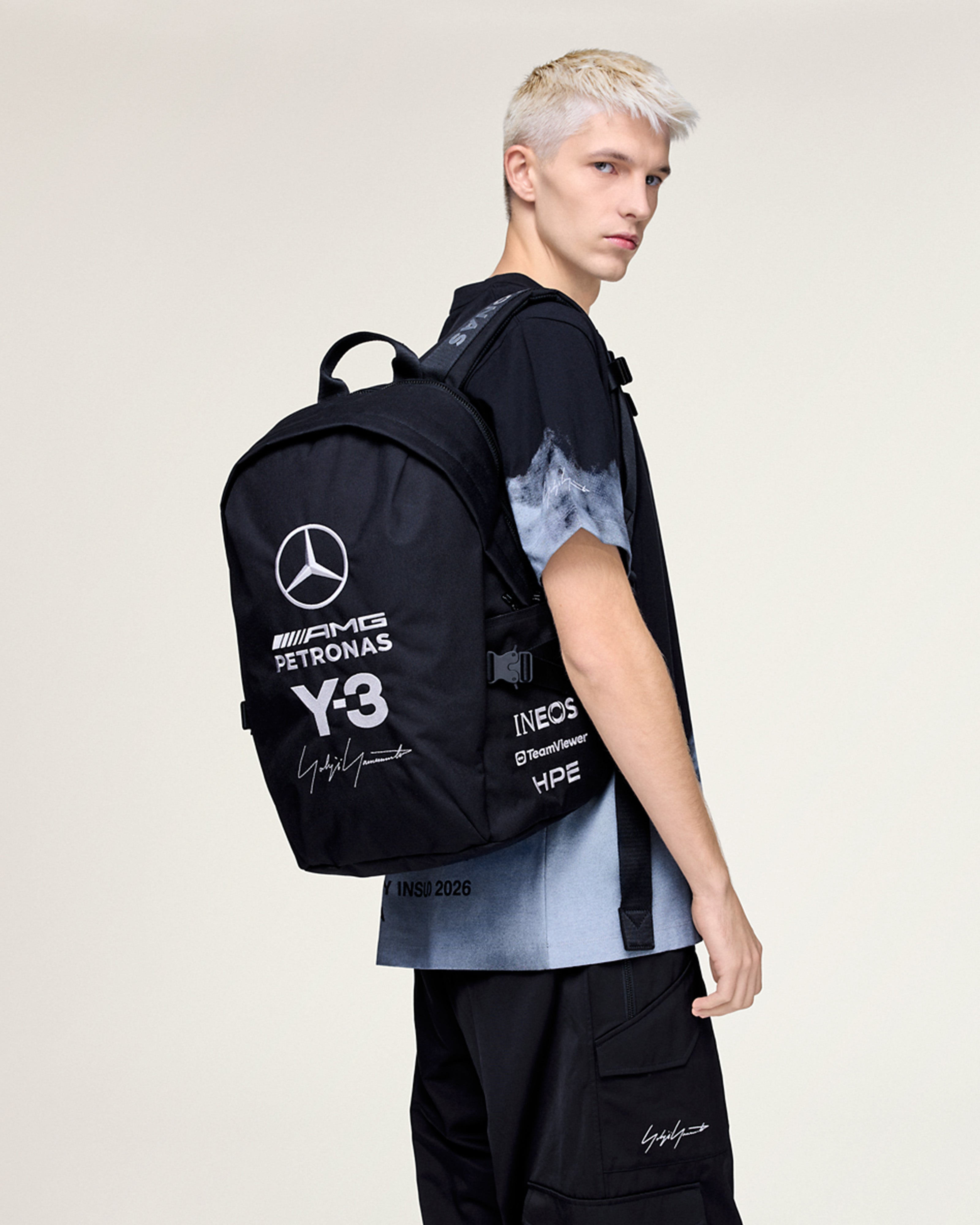 Y-3 Backpack - Black (2026) | Mercedes-AMG PETRONAS F1 Team x