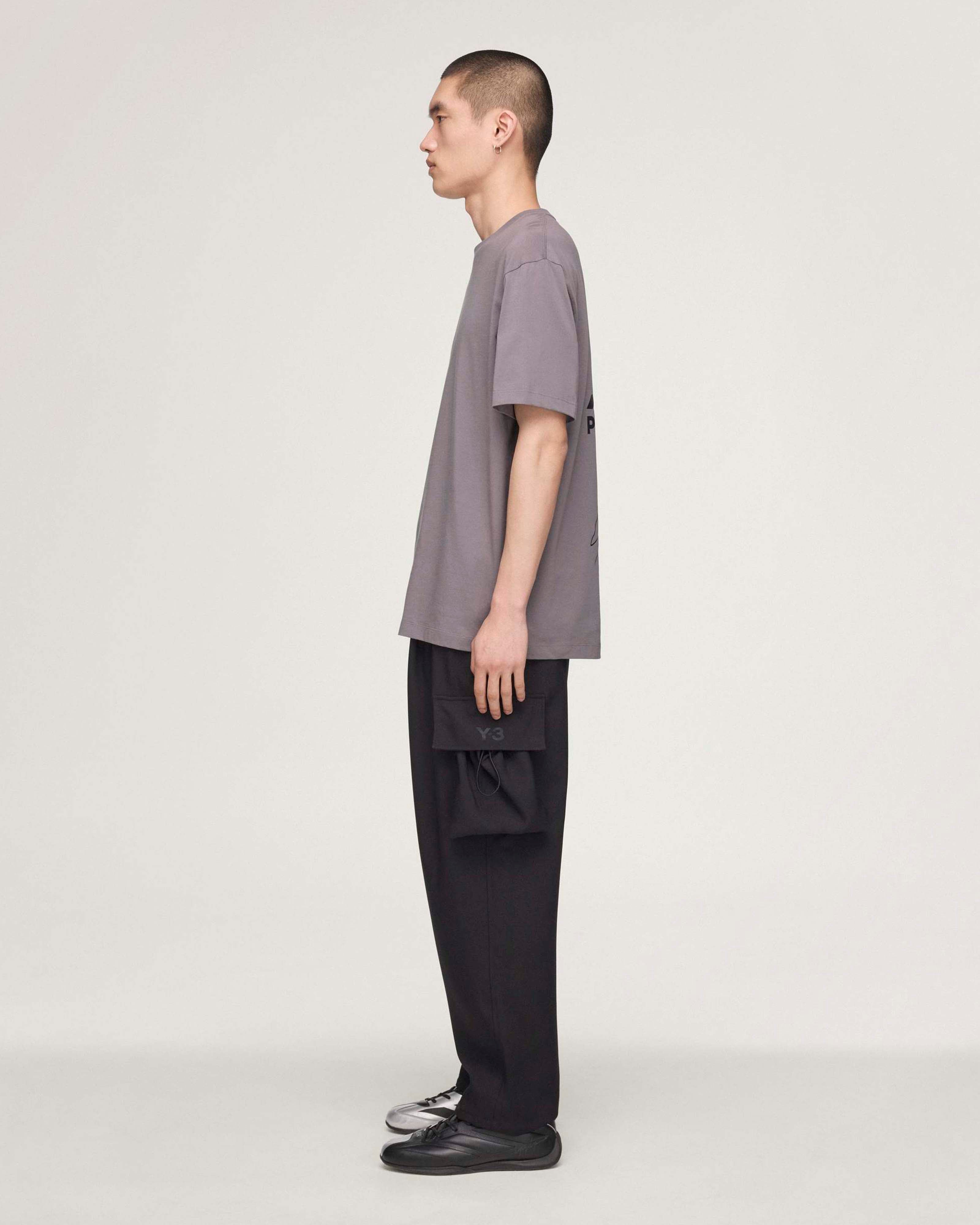 Y-3 Logo Short-Sleeve T-shirt Grey