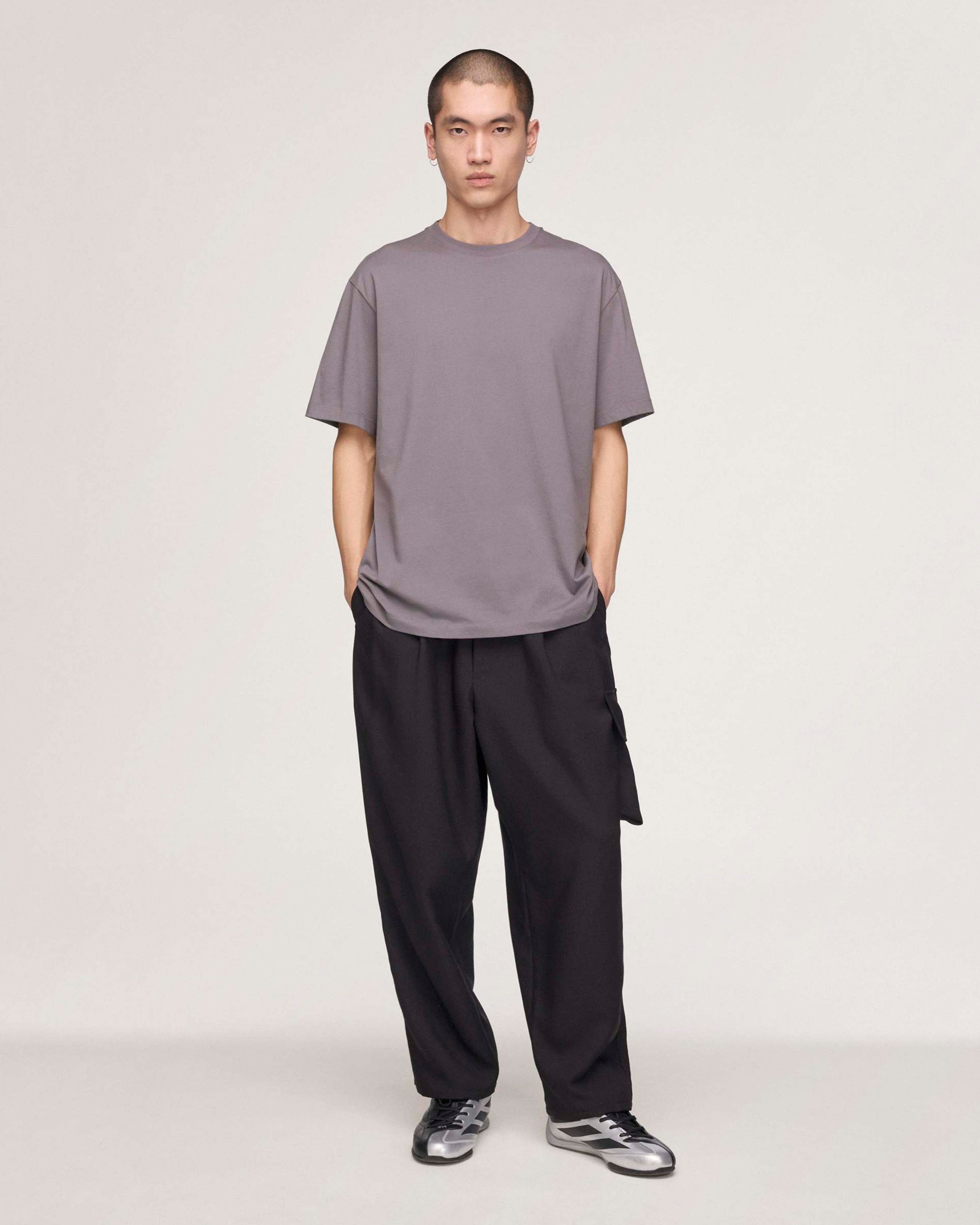 Y-3 Logo Short-Sleeve T-shirt Grey