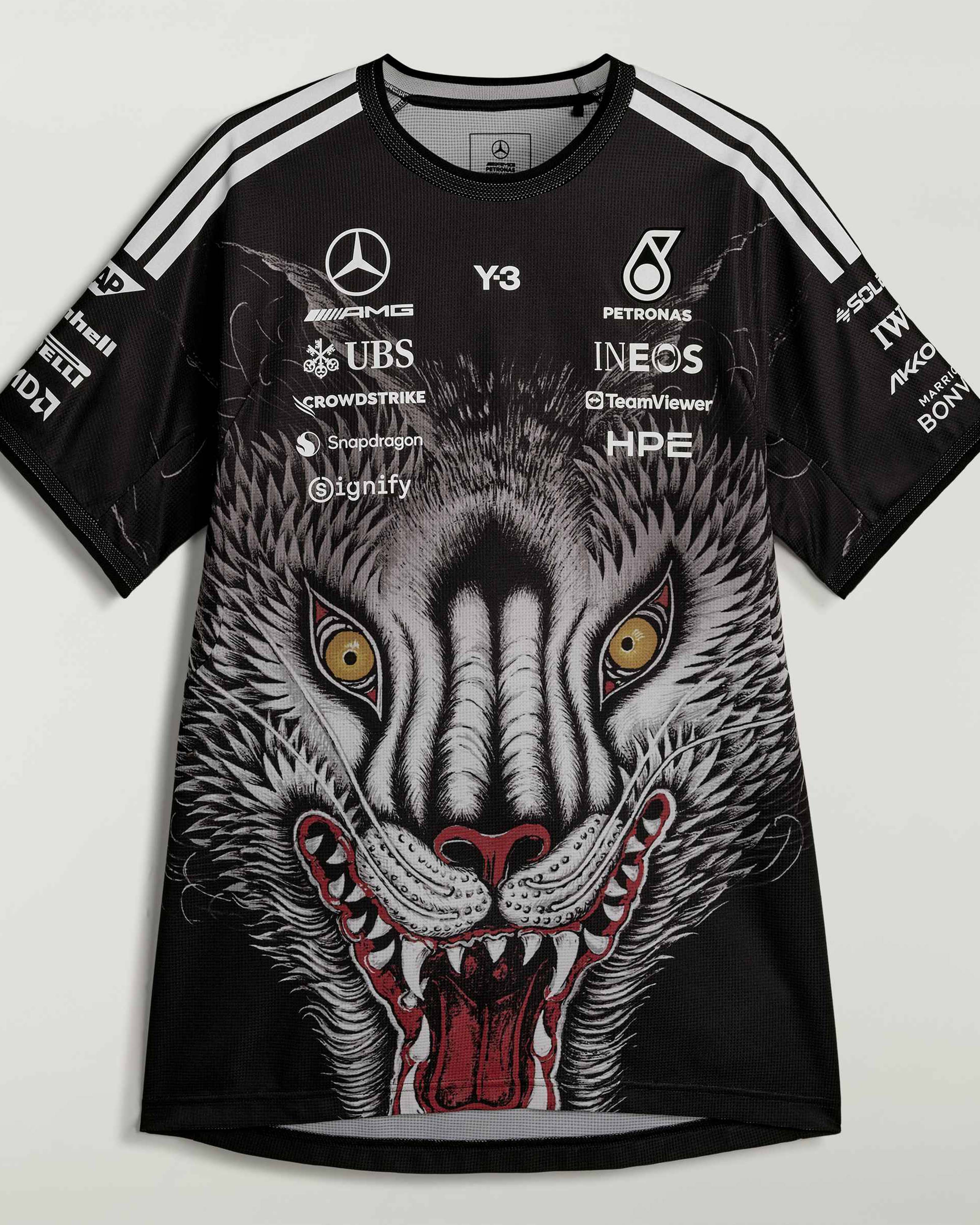 Mercedes-AMG PETRONAS F1 Team Y-3 Driver Tee - Black | Official Mercedes-AMG PETRONAS F1 Team Y-3 Driver Tee - Black | Official