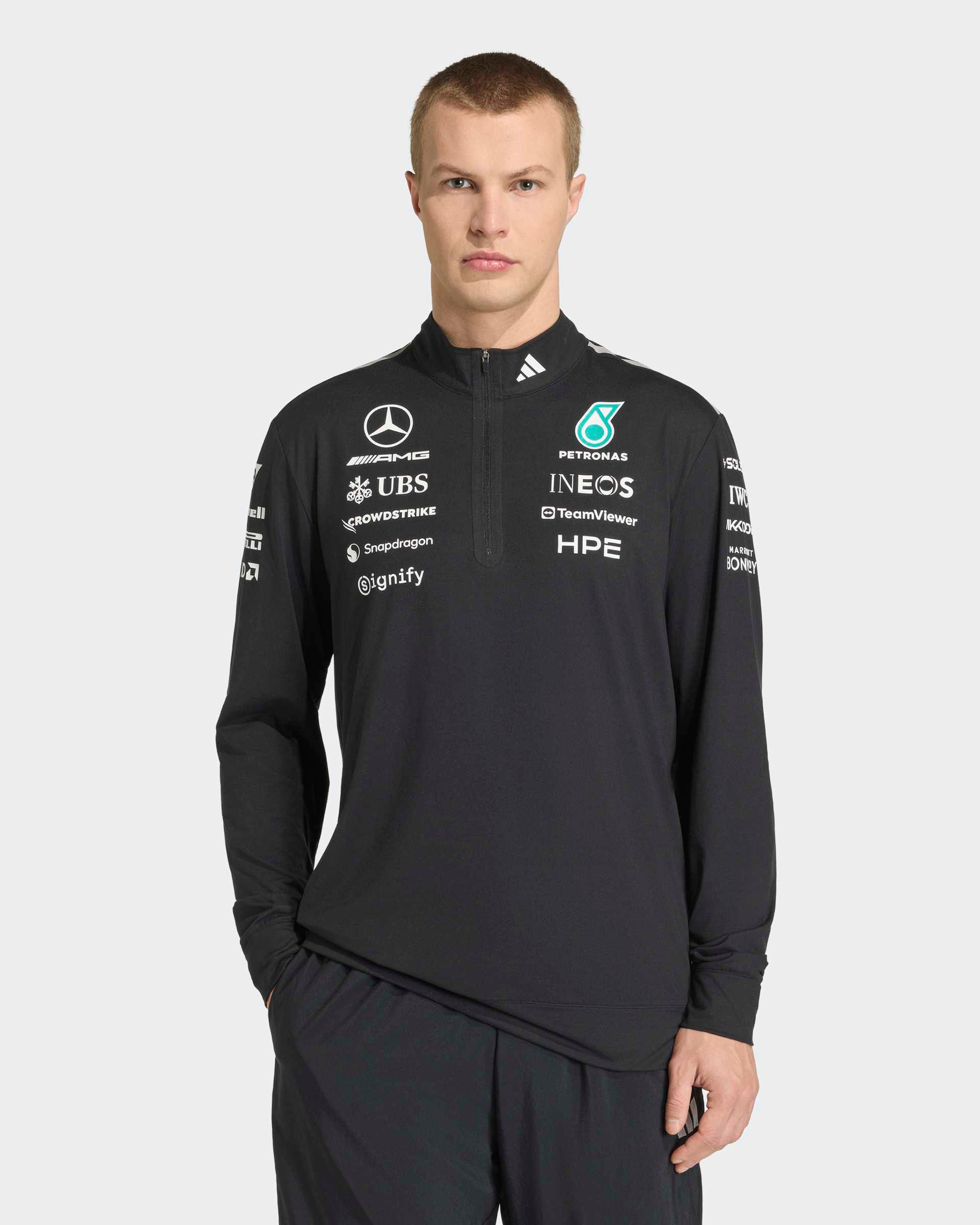 Men's 2026 Team Quarter-Zip Sweatshirt - Black | Mercedes-AMG