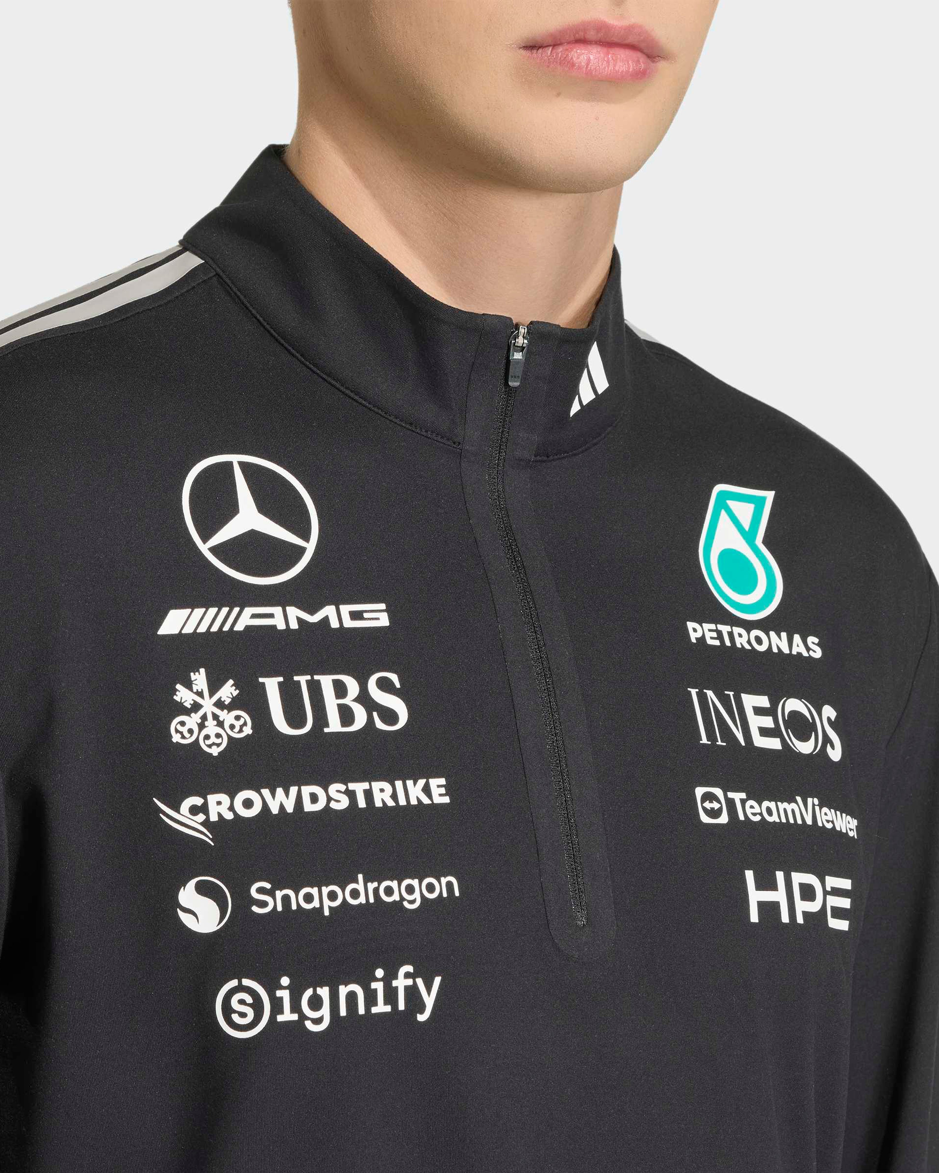 Men's 2026 Team Quarter-Zip Sweatshirt - Black | Mercedes-AMG