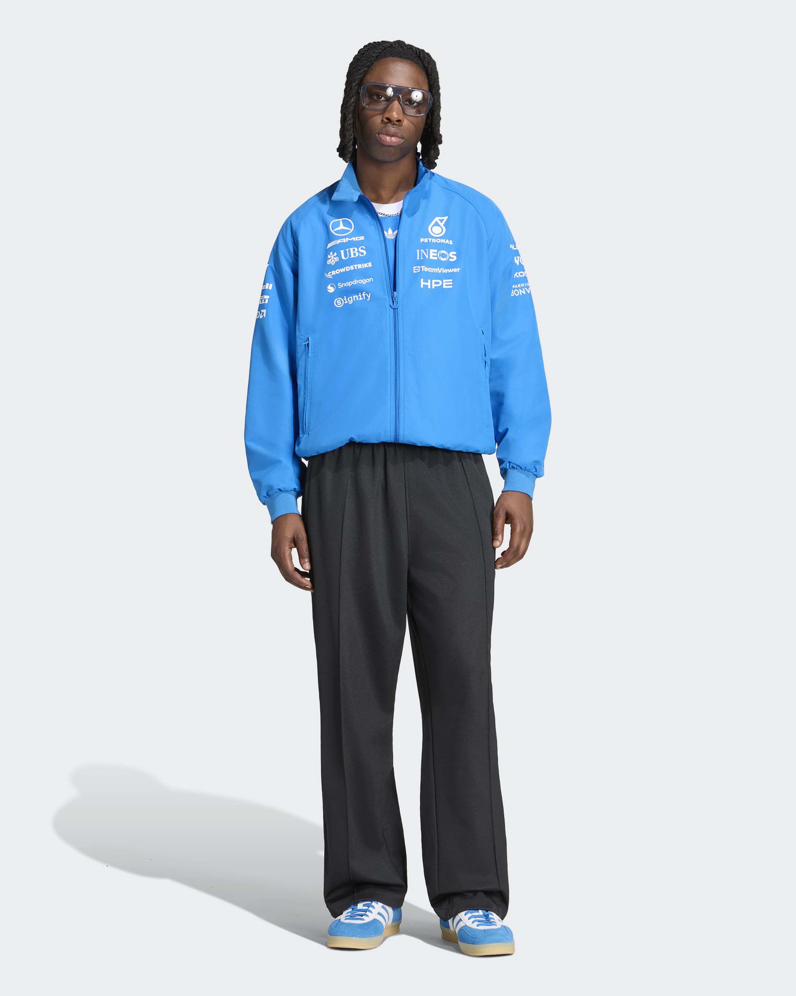 Mercedes-AMG PETRONAS F1 Team Men's Blue Wonder Harrington Jacket