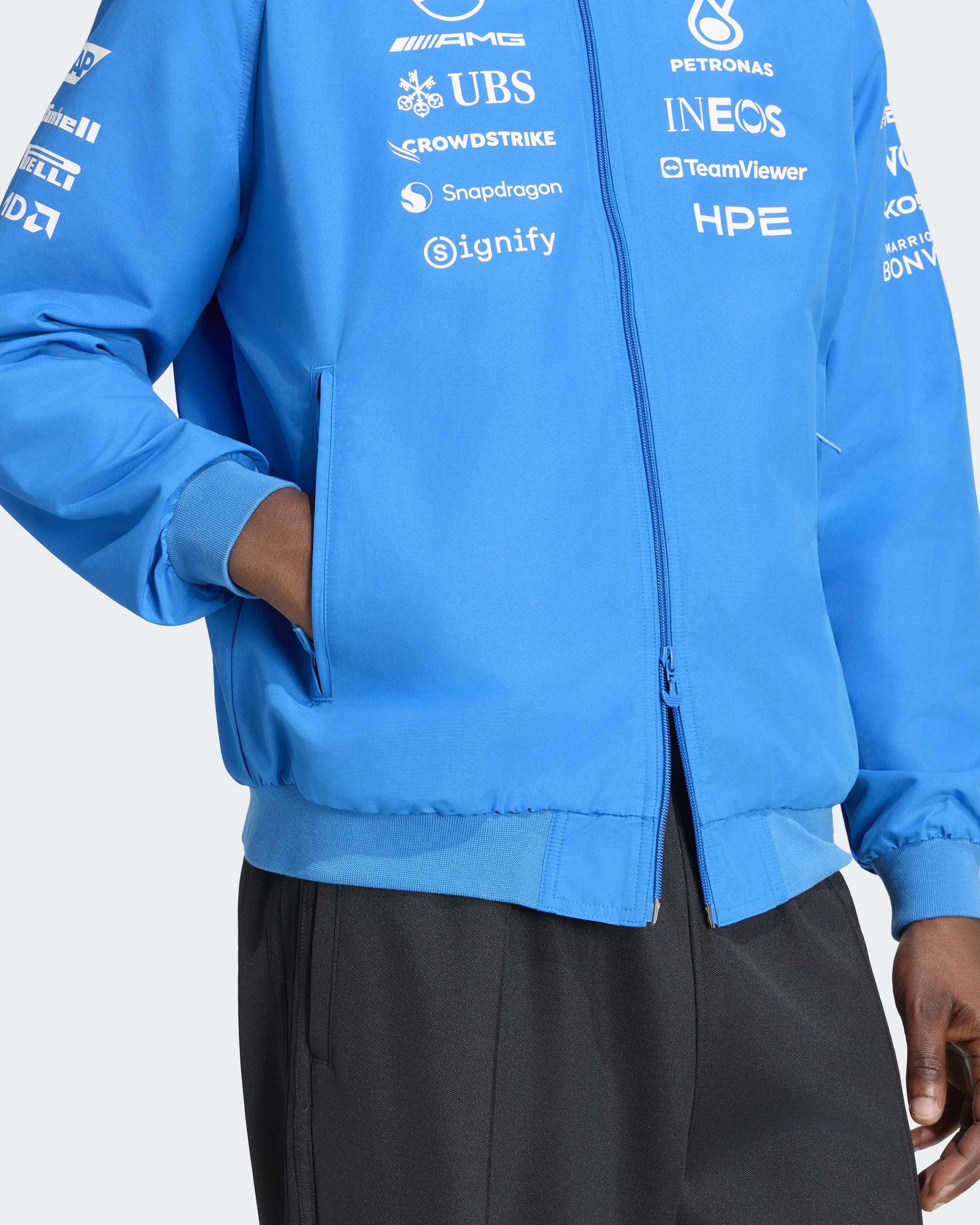 Mercedes-AMG PETRONAS F1 Team Men's Blue Wonder Harrington Jacket