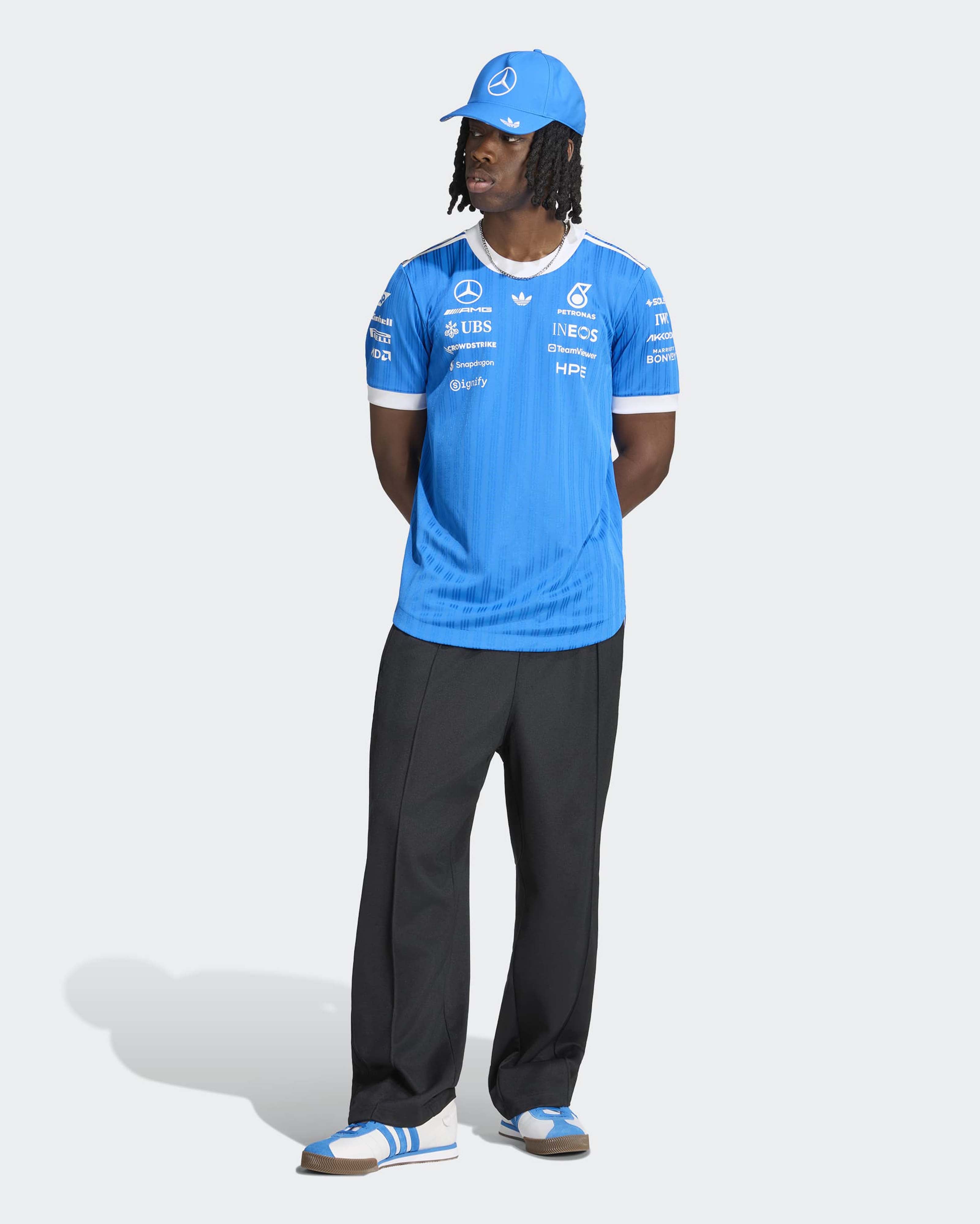 英国GP MERCEDES F1 ブルーワンダー オーセンティック ジャージ Mercedes-AMG PETRONAS F1 Team Men's Blue Wonder Authentic Driver