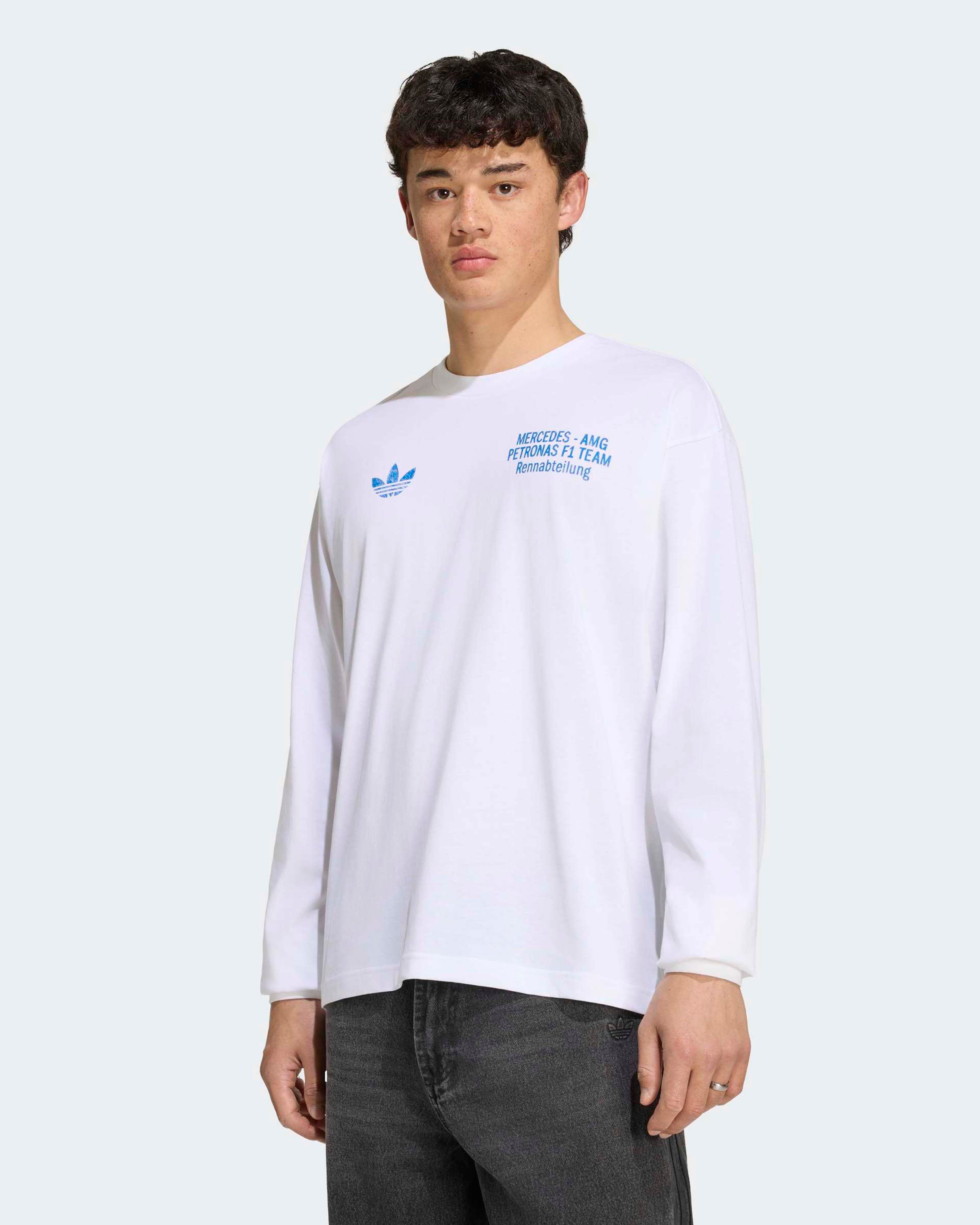 Men's Blue Wonder Long Sleeve Tee - White 2026 | Mercedes-AMG